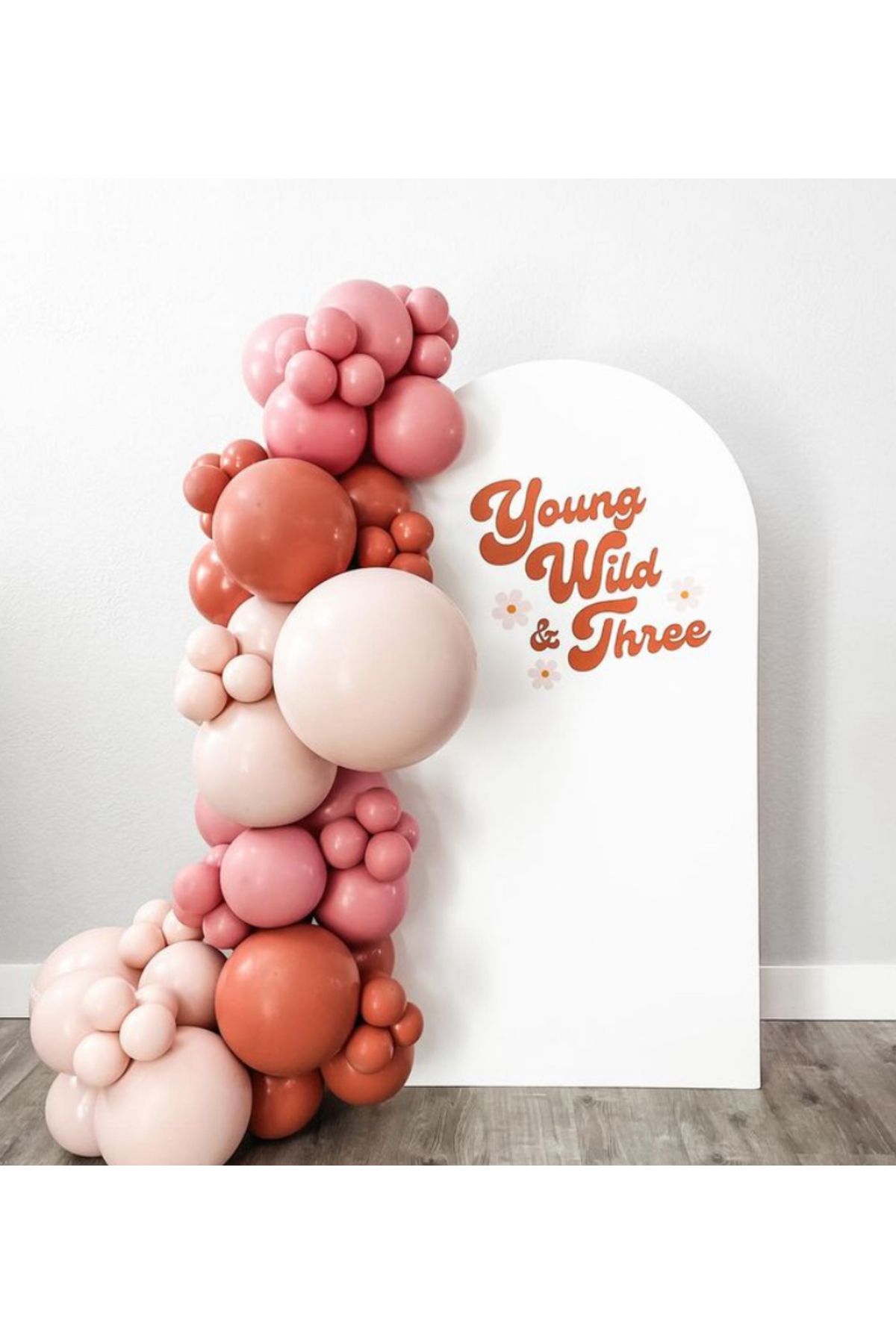 Çemrek Süs Parti Yanık Turuncu Clay Pink BLush Balon Zinciri Seti 100 lü
