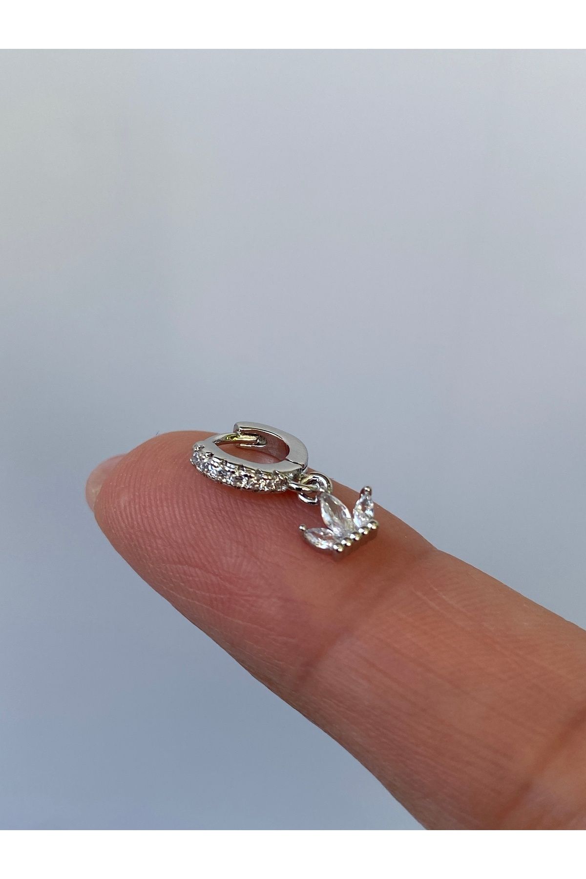 kurukafagift Çelik Taç Parlak Model Helix Tragus Kıkırdak Piercing 8 mm