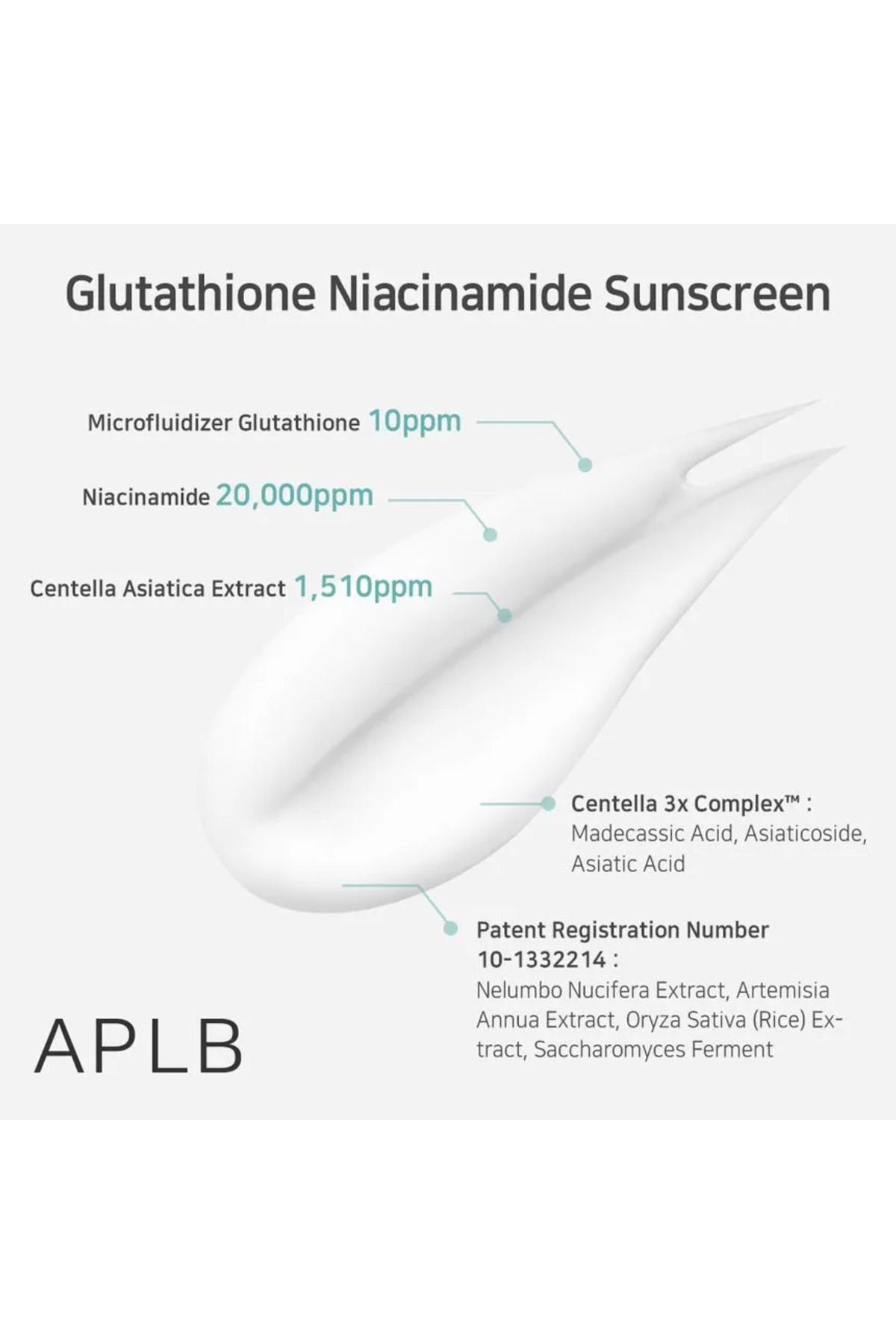 APLB-Sunscreen SPF50+ with glutathione and niacinamide, APLB, 40ml 4
