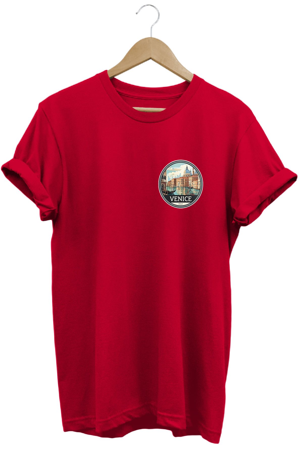 remonz Şehirler Serisi Venice Baskılı %100 Pamuk Regular Fit Bisiklet Yaka T-shirt