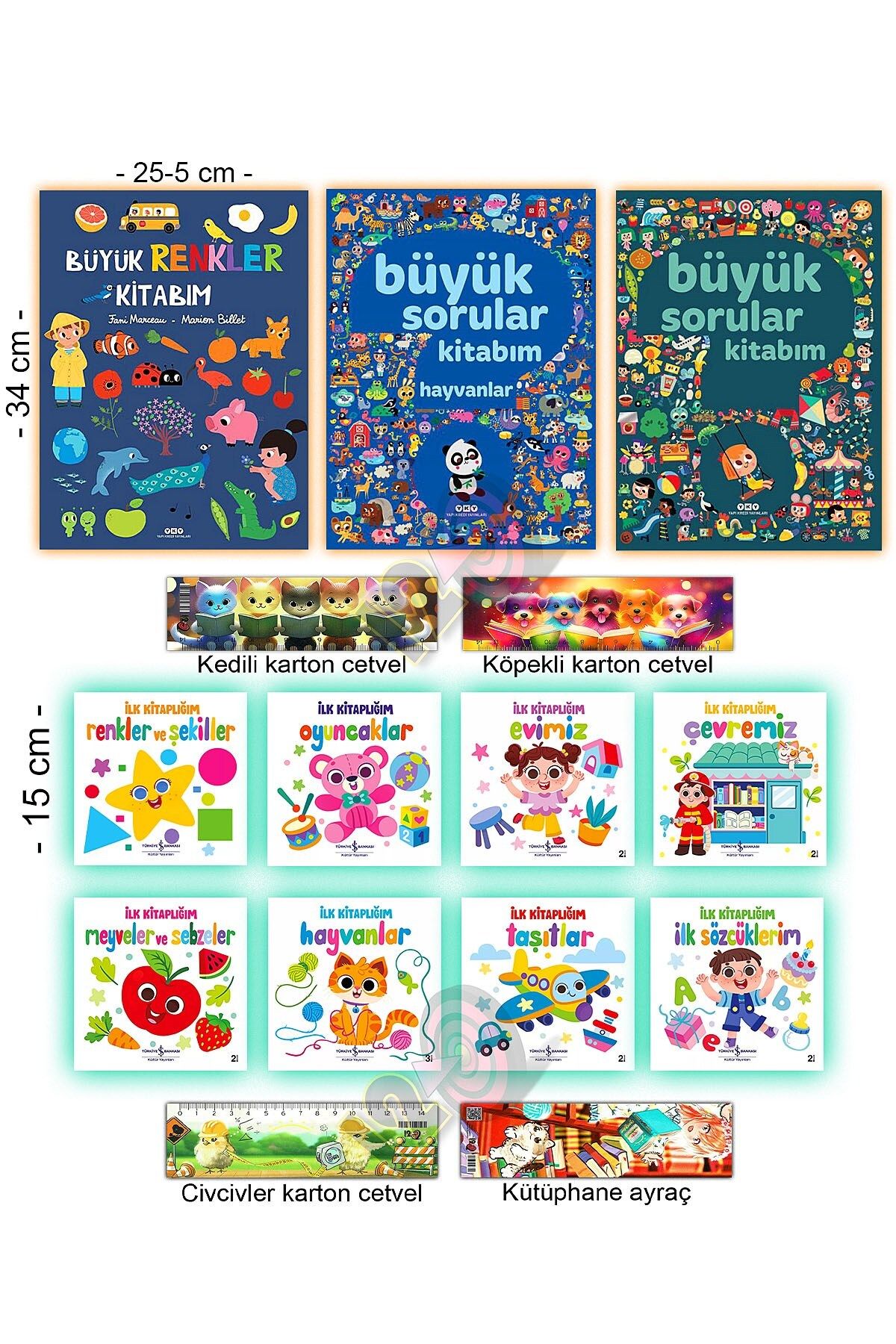 Yapı Kredi Yayınları Büyük Sorular Hayvanlar Renkler Kitabım İlk Kitaplığım (0-3 Yaş)