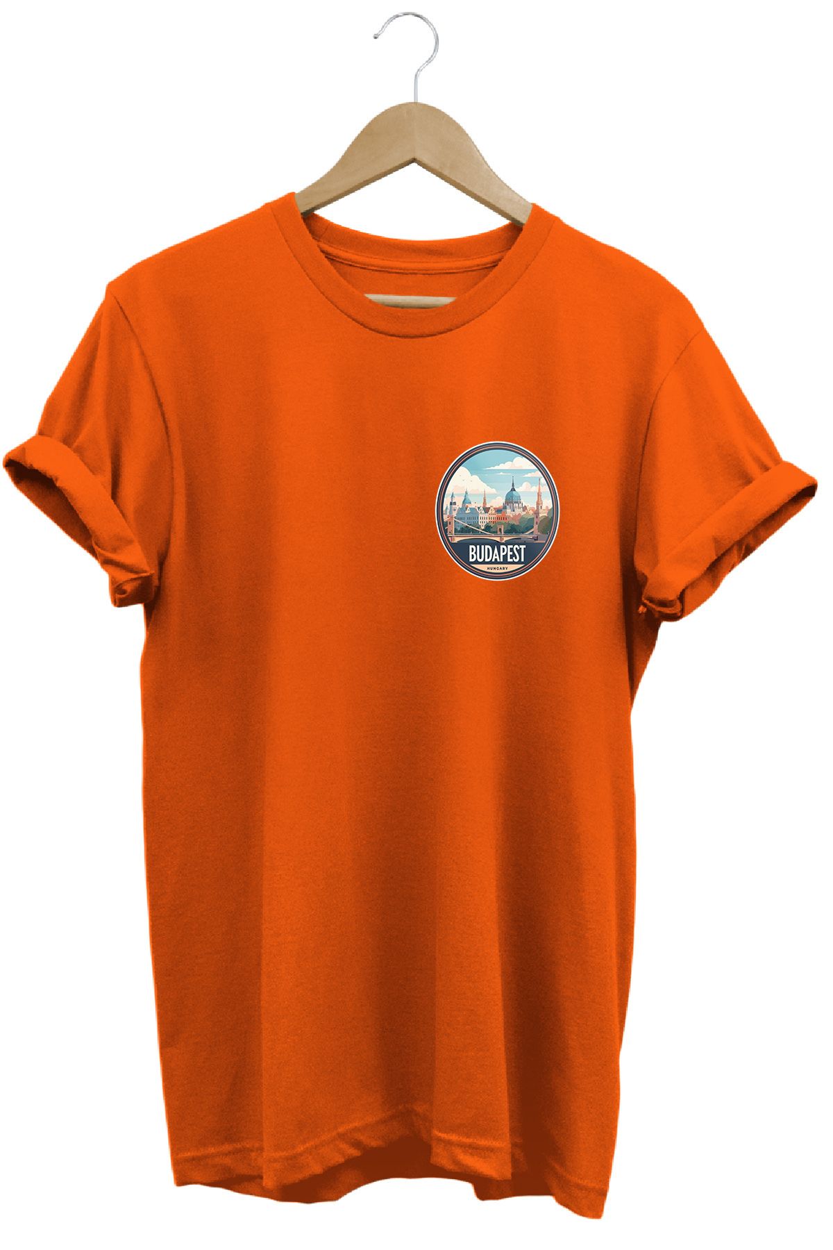 remonz Şehirler Serisi Budapeşte Baskılı %100 Pamuk Regular Fit Bisiklet Yaka T-shirt
