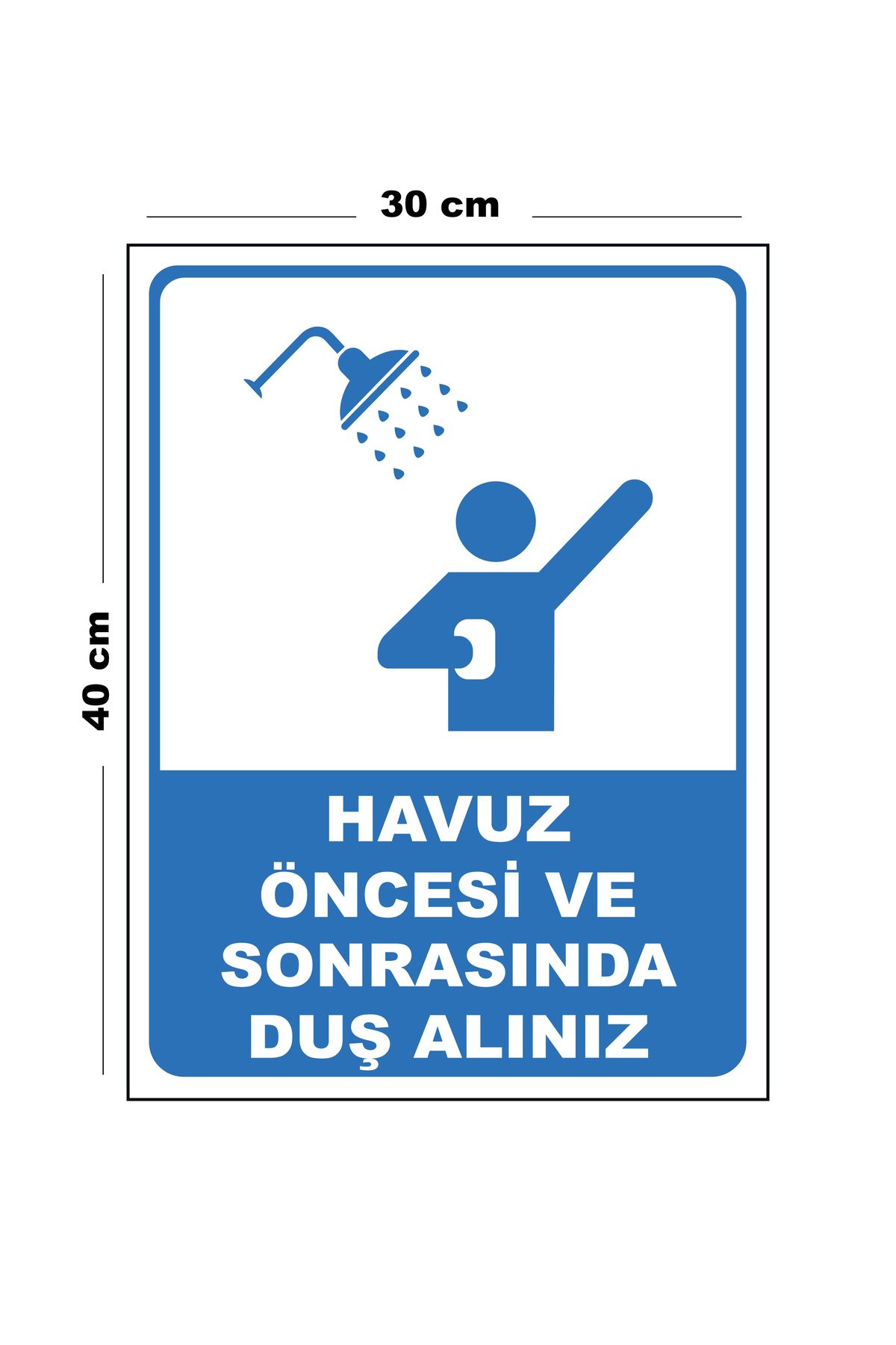 Lucena-Metal Pool Take a Shower before and after 30cm X 40cm A3 Size Warning Sign Directional 1