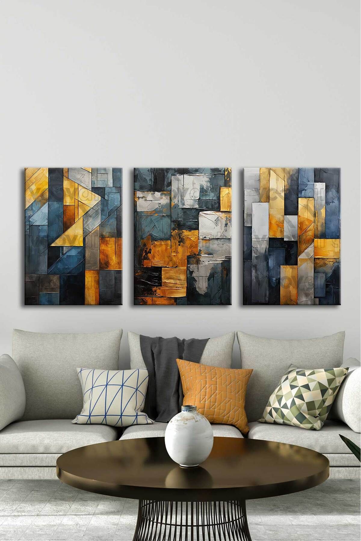 Voovart Modern Soyut Kanvas Tablosu 3’lü Canvas Tablo Seti – VOOV4332