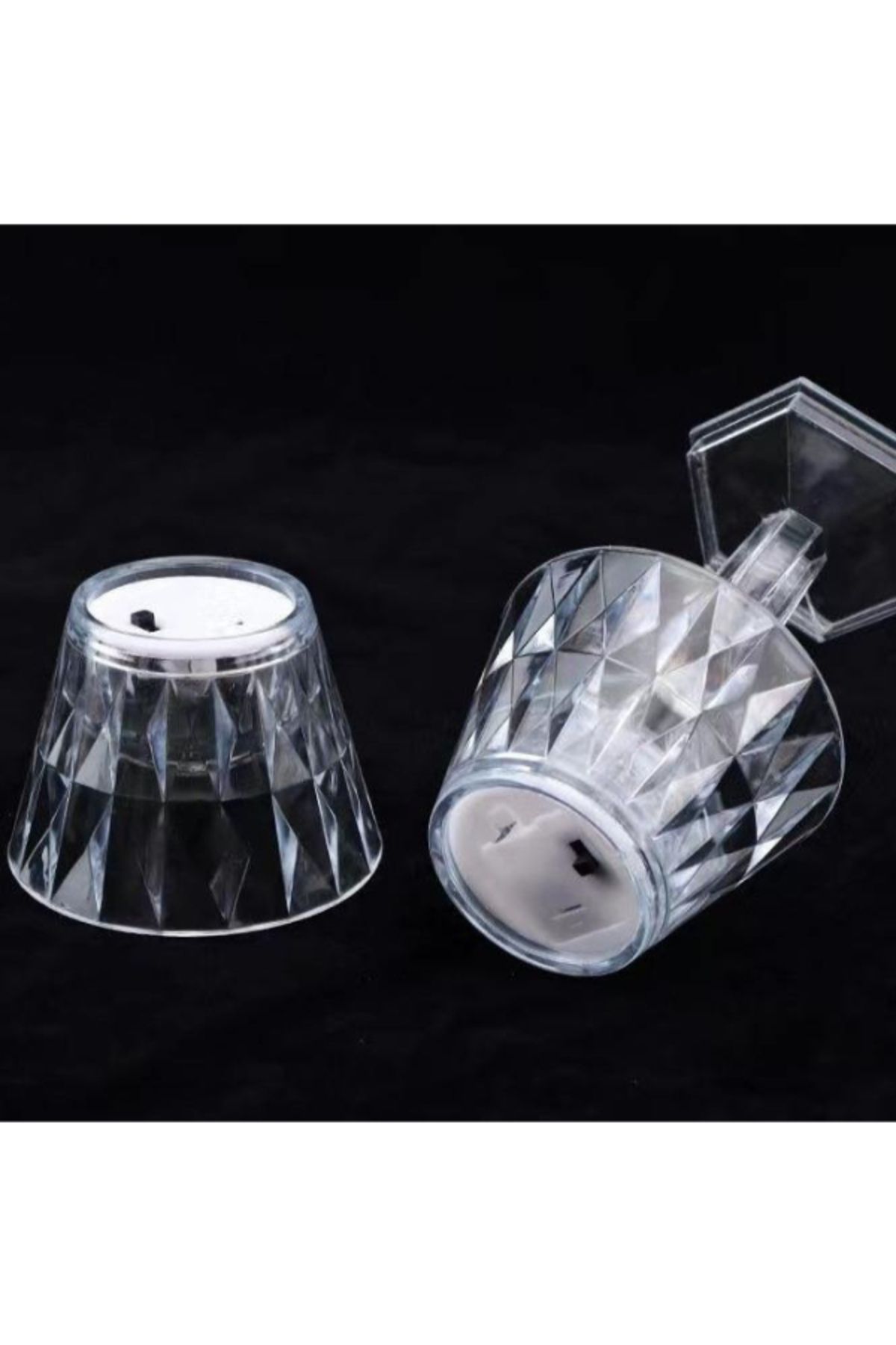 KuantumHome-Mini Crystal Led Transparent Table Lamp Plug-In Removable Lampshade 12cm 5