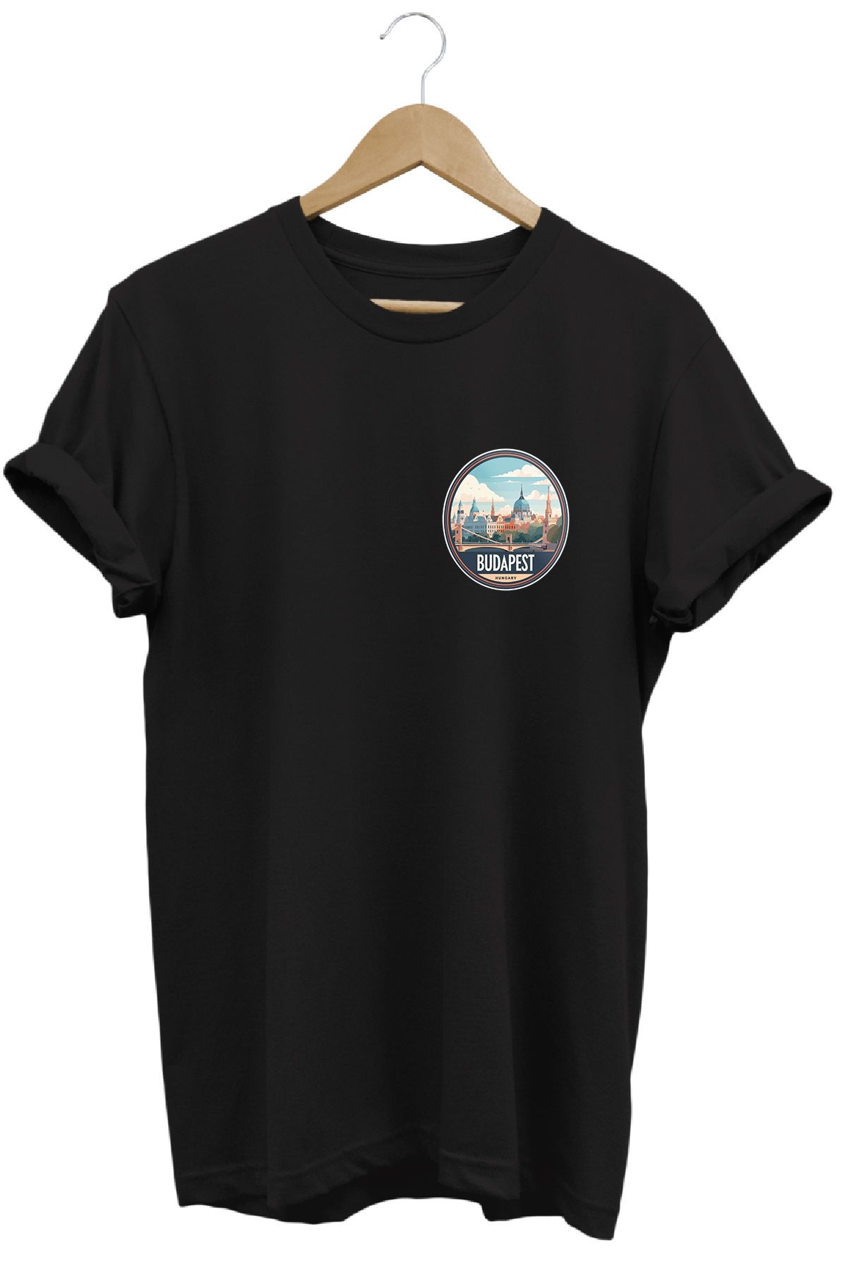 remonz Şehirler Serisi Budapeşte Baskılı %100 Pamuk Regular Fit Bisiklet Yaka T-shirt