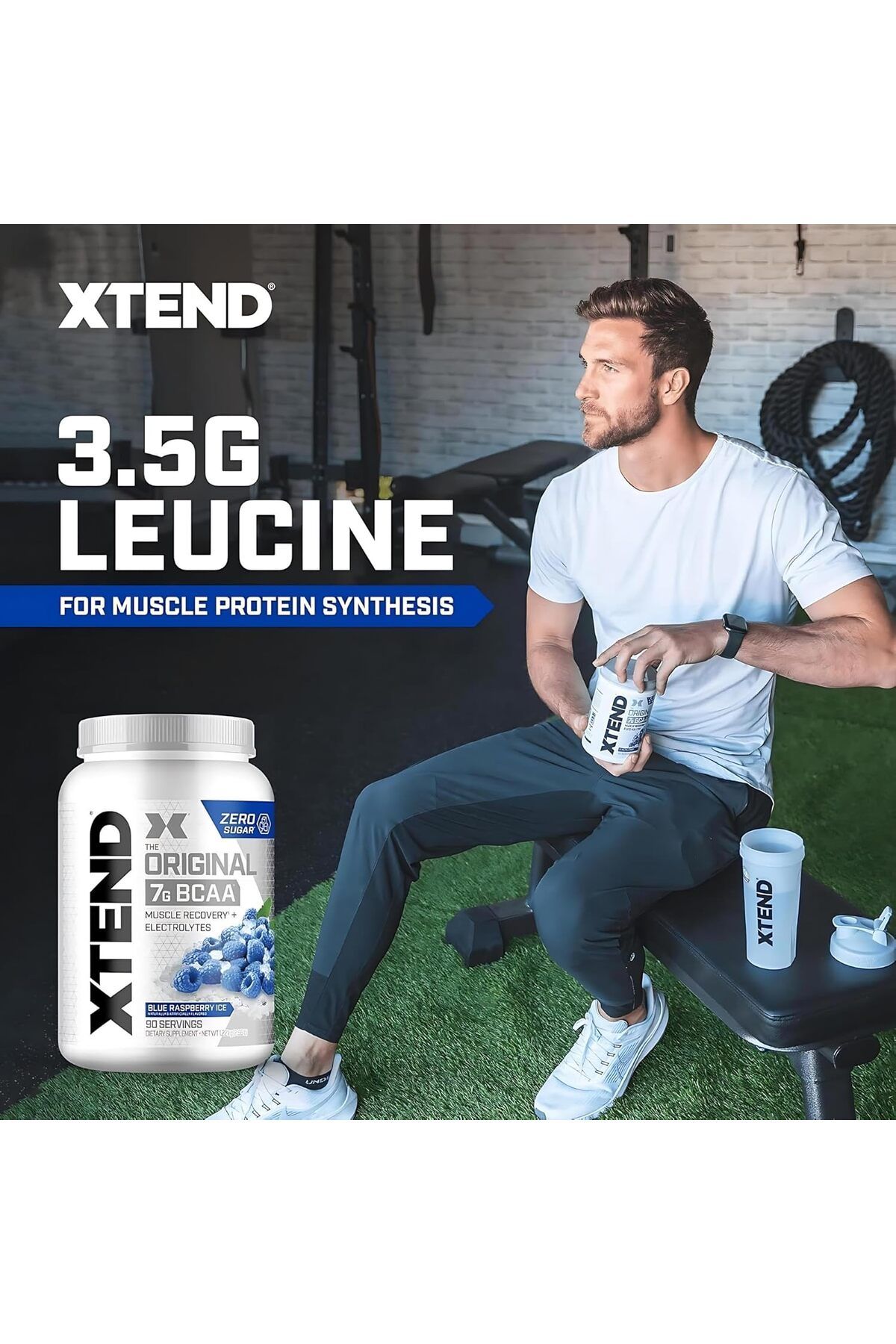 xtend-Original BCAA Powder Blue Raspberry Ice - ZERO CALORIE, ZERO CARB, ZERO SUGAR - Post Workout M 9