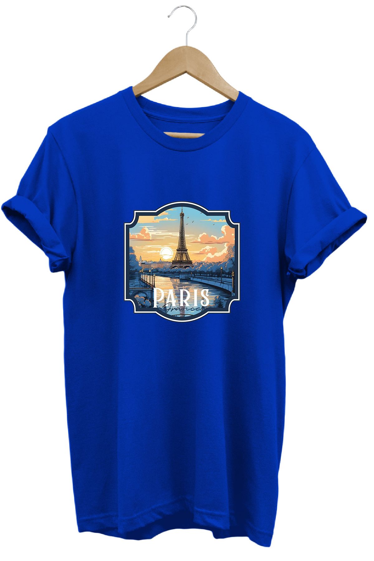 remonz Şehirler Serisi Paris Baskılı %100 Pamuk Regular Fit Bisiklet Yaka T-shirt