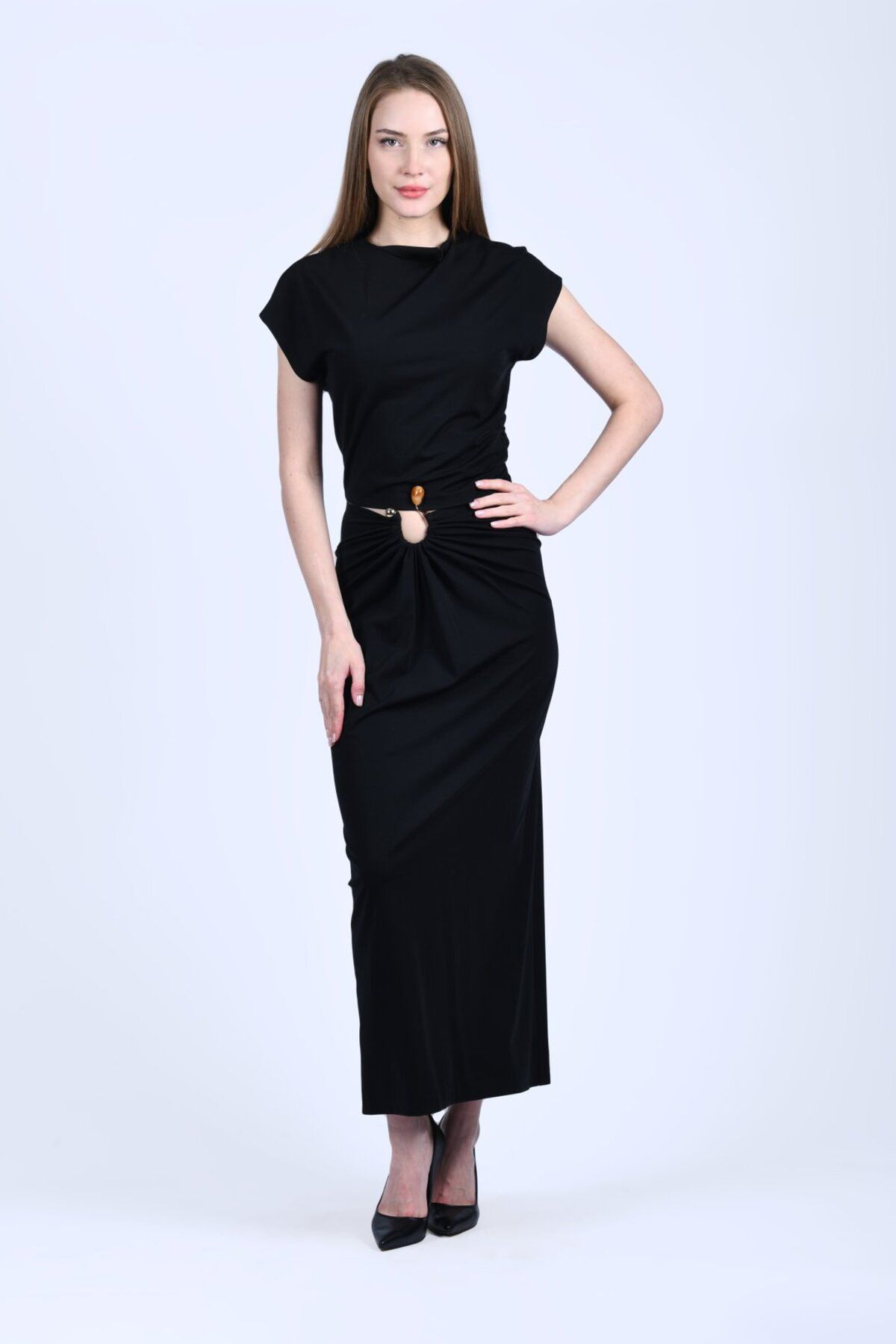 la luce Siyah Crop Bluz - QB182