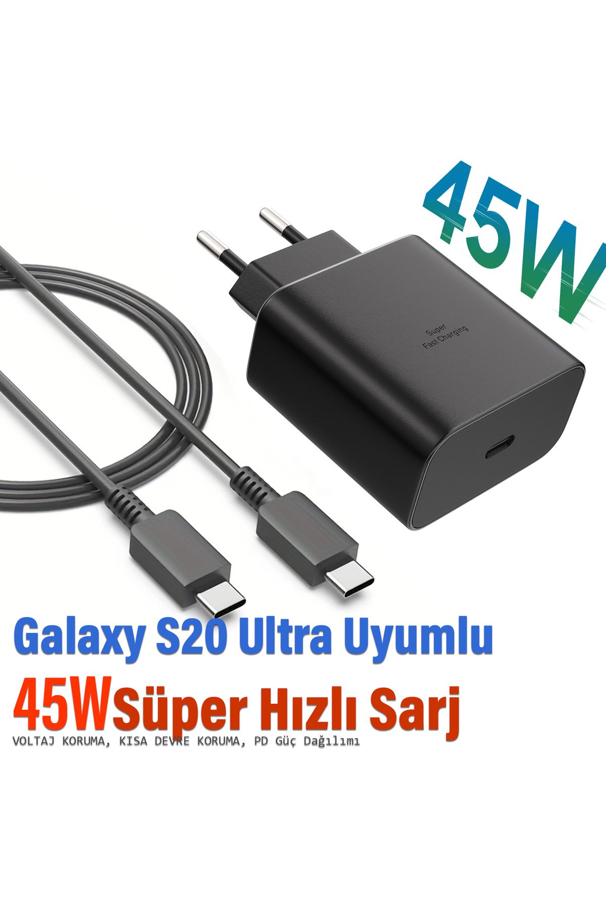 Subzero Samsung Galaxy S20 Ultra Uyumlu Şarj Aleti Süper Hızlı Şarj 45W