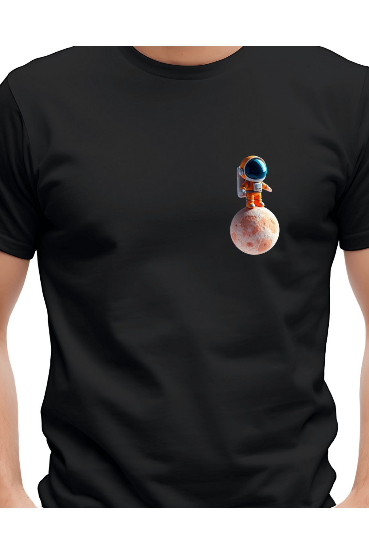 Ebiidesign Ay Üstündeki Astronot Tasarımlı Baskılı T-Shirt