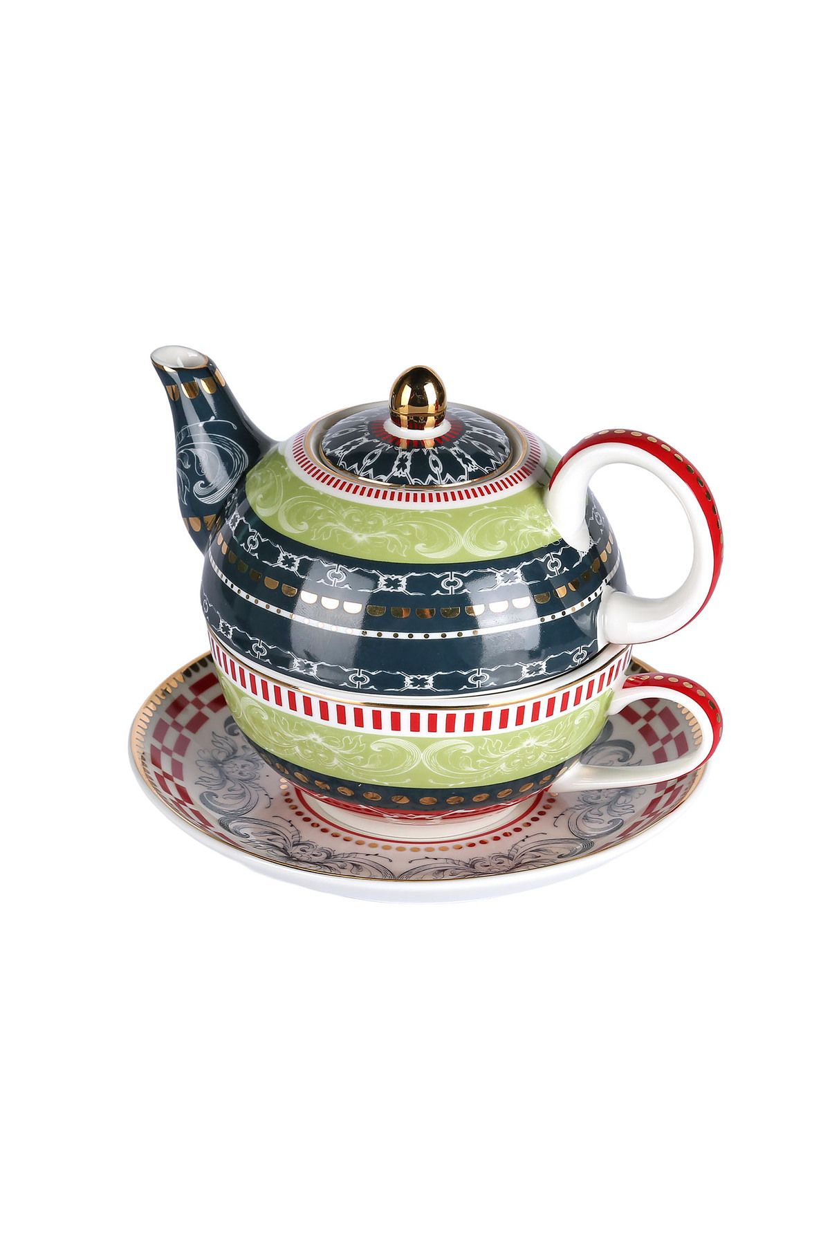 Lucky Art Lancelot New Bone China Porselen Demlik ve Fincan Seti