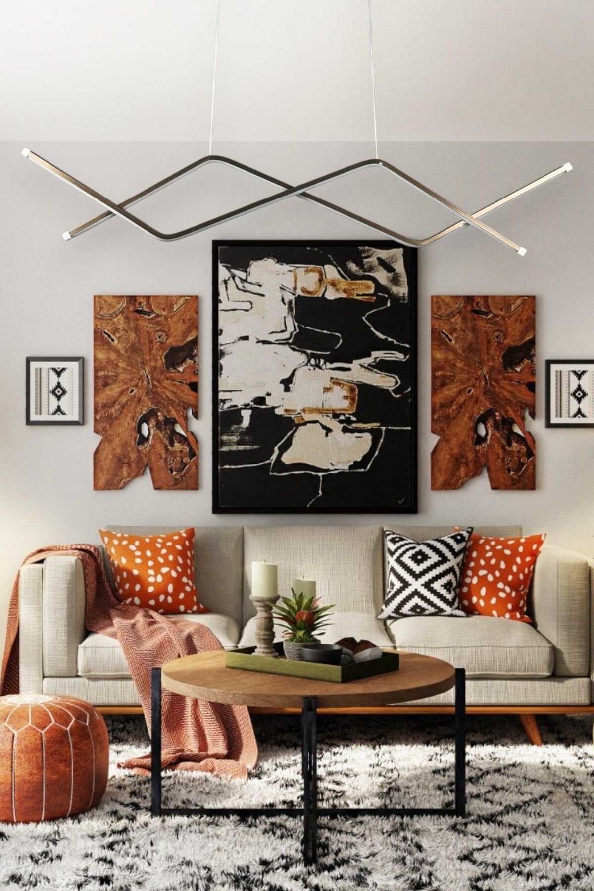 LEGACY Utku Modern Tasarım Bronz Renk Yemek Masası Üstü - Mutfak - Salon Beyaz Led 2 Li Avize