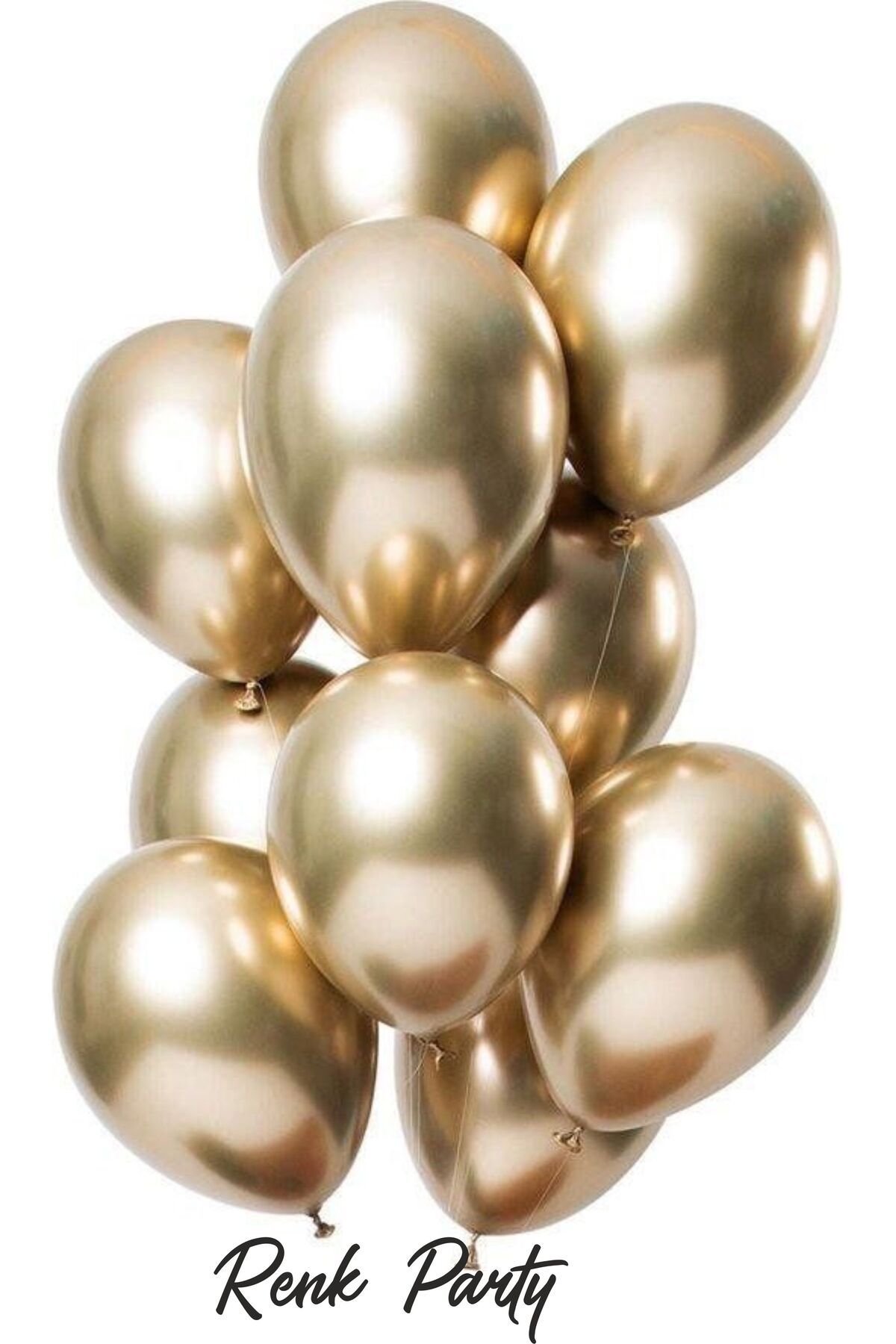 renk party Krom Gold Balon 12 Inch 10 Adet - Chrome Balloon
