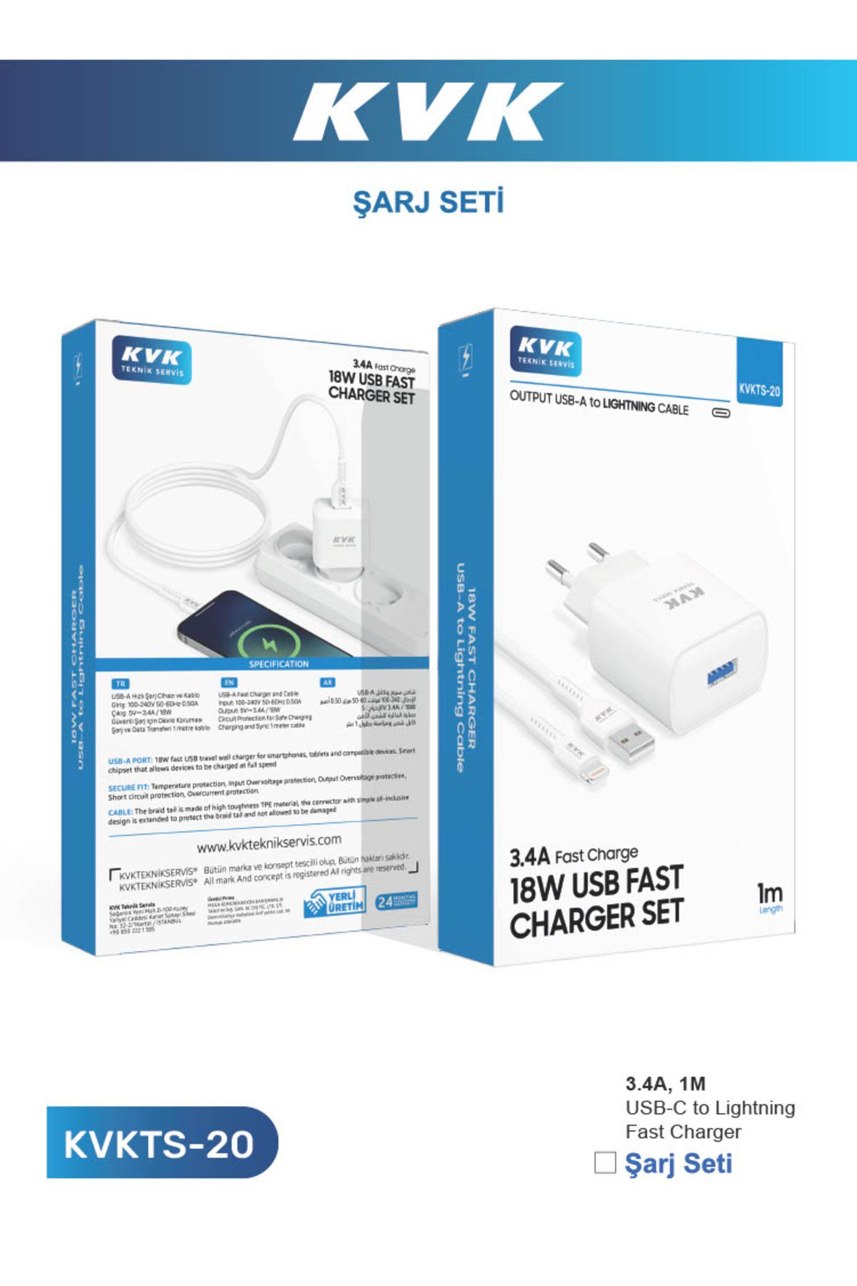 Çeşitli 18W HIZLI ŞARJ SETİ USB-A TO LIGHTINING İPHONE TÜM SERİLERİ DESTEKLER ( 16 HARİÇ )