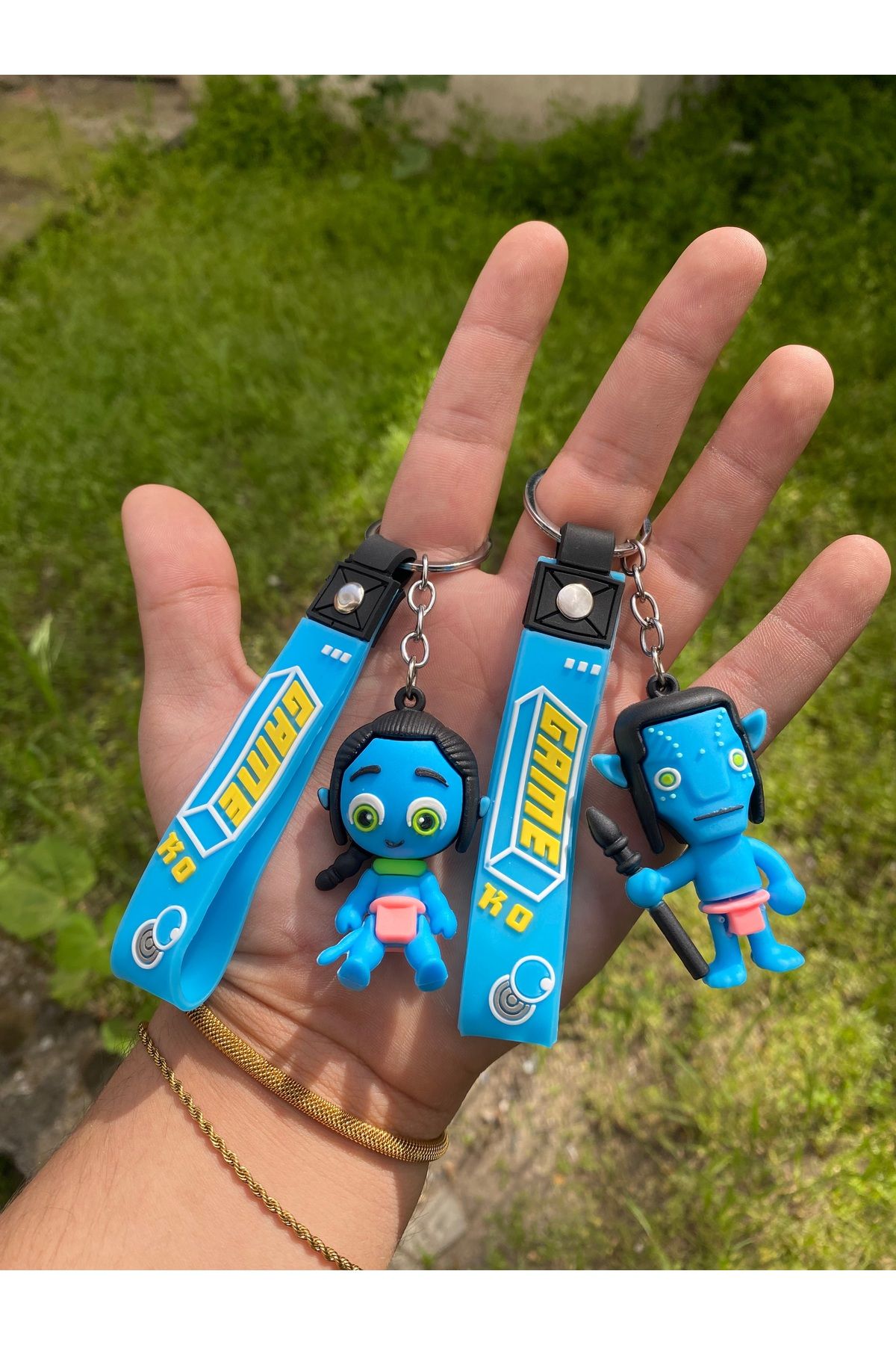 AYZENA 3D Yumuşak Silikon Avatar Çift Anahtarlık