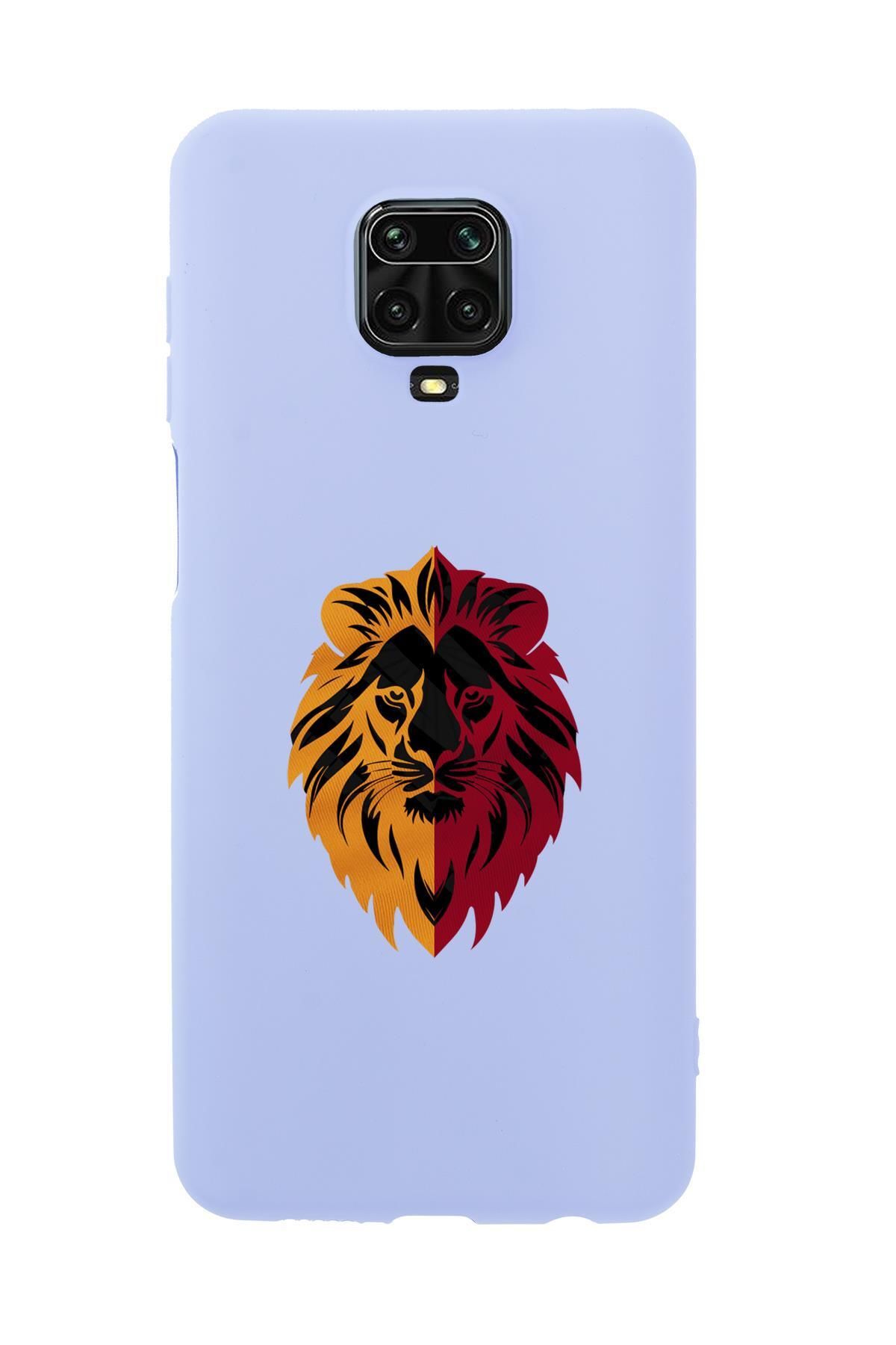 mooodcase Xiaomi Redmi Note 9 Pro Uyumlu Sarı Kırmızı Aslan Desenli Premium Silikonlu Telefon Kılıfı