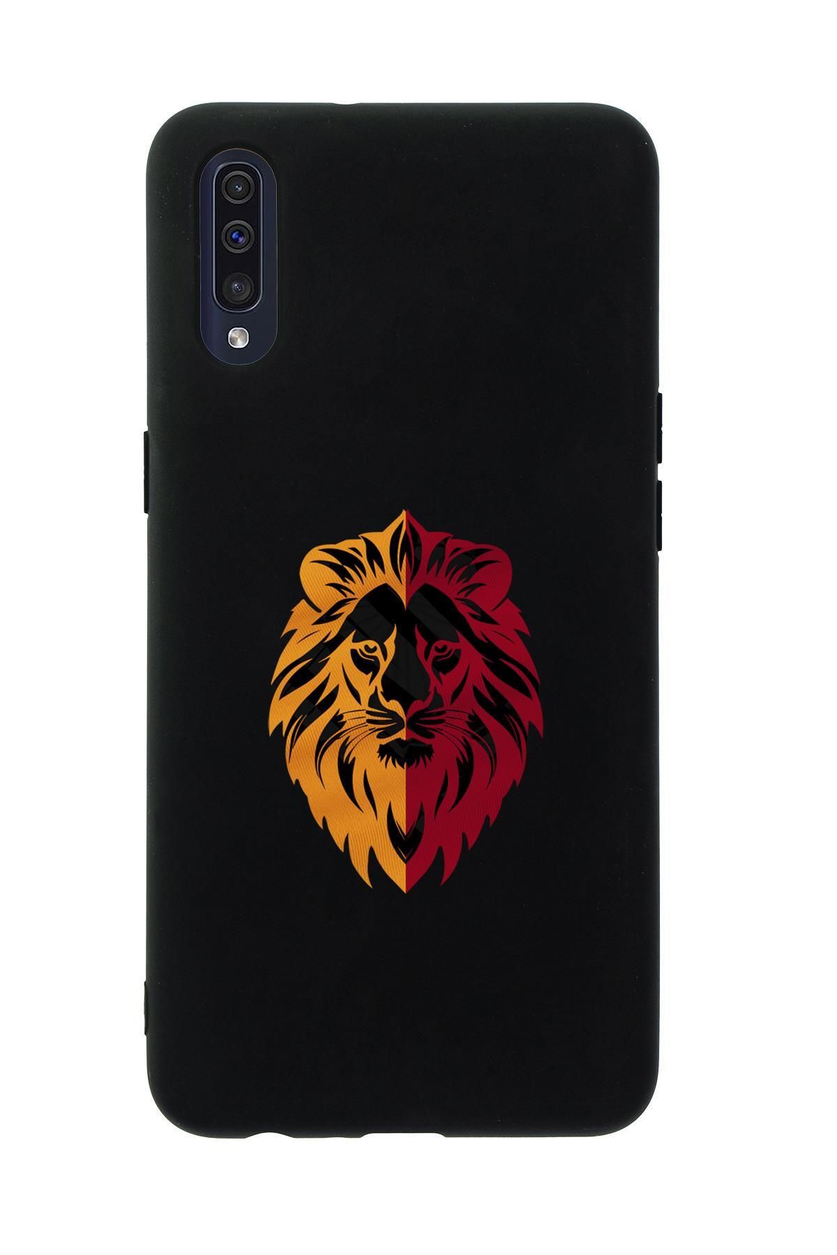 mooodcase Samsung A50 Uyumlu Sarı Kırmızı Aslan Desenli Premium Silikonlu Telefon Kılıfı
