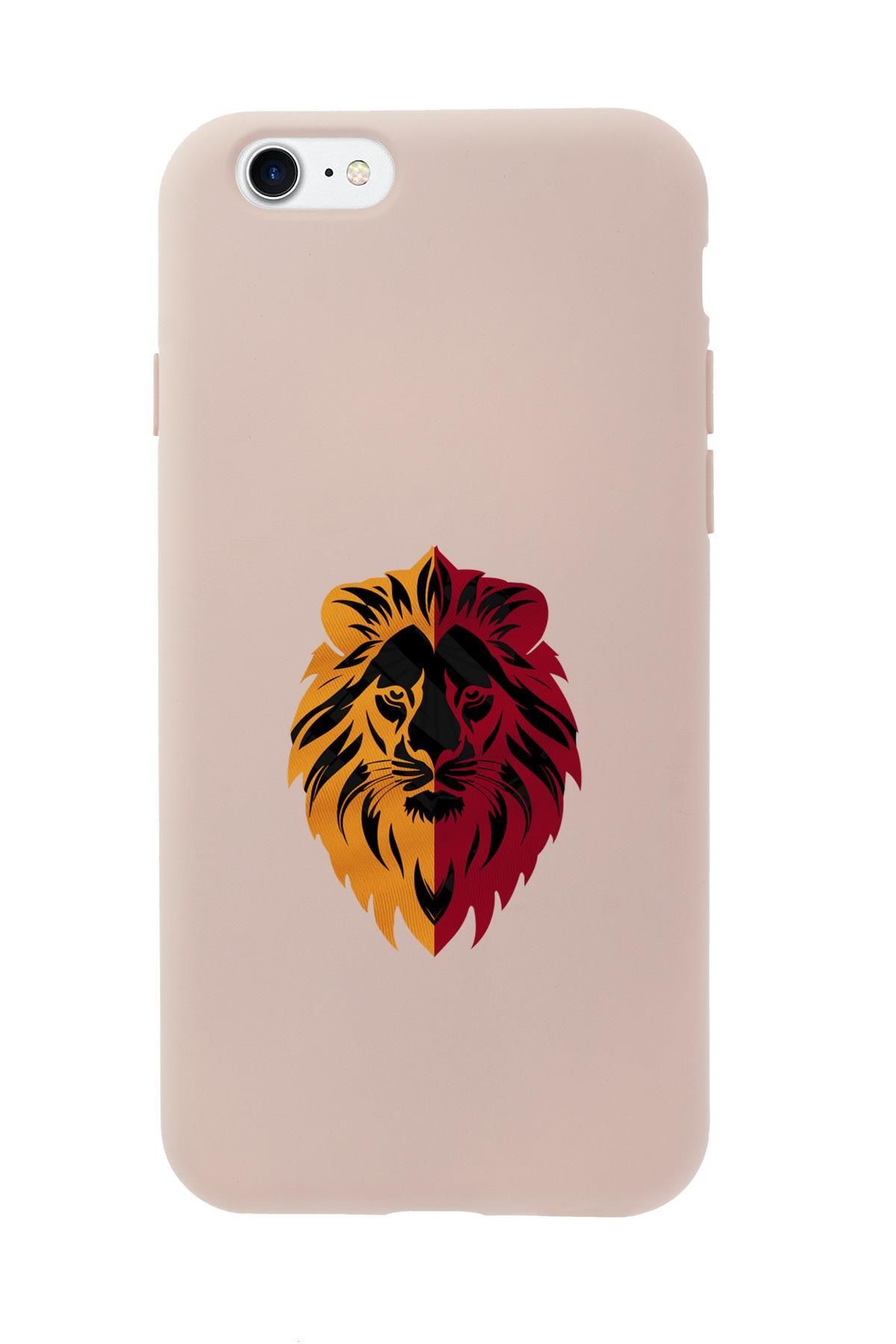 mooodcase iPhone 7 Uyumlu Sarı Kırmızı Aslan Desenli Premium Silikonlu Telefon Kılıfı