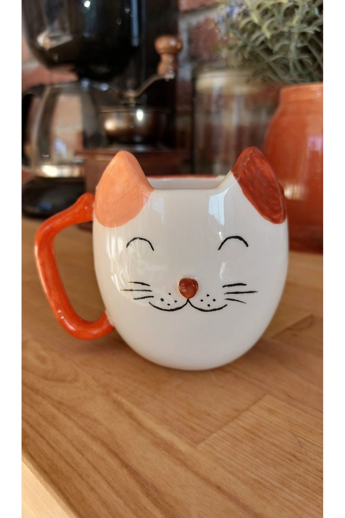 Home Kedi Seramik Kupa El Yapımı Kupa Seramik Fincan Handmade Mug Cat Mug