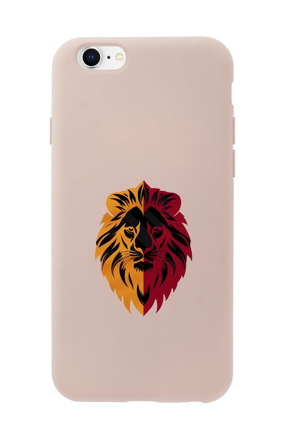 mooodcase iPhone 6S Uyumlu Sarı Kırmızı Aslan Desenli Premium Silikonlu Telefon Kılıfı