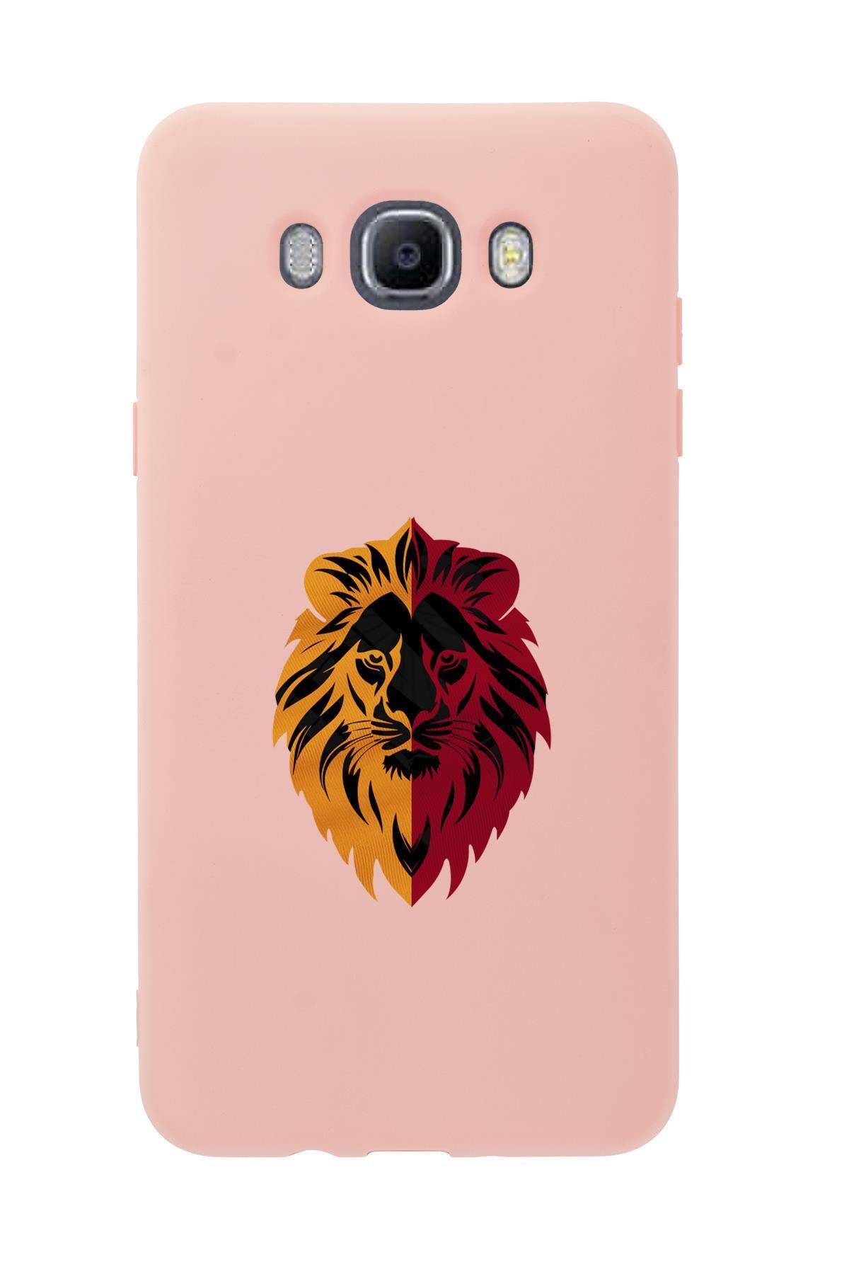 mooodcase Samsung J7 2016 Uyumlu Sarı Kırmızı Aslan Desenli Premium Silikonlu Telefon Kılıfı