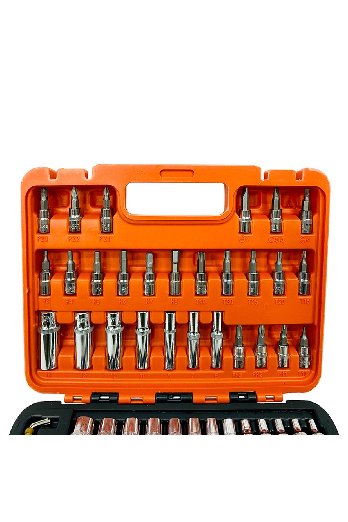 SHUNDA-53PCS 1/4" Drive Socket Set, CR-V Chrome Vanadium, Professional Quality, Compact Tool Kit 6