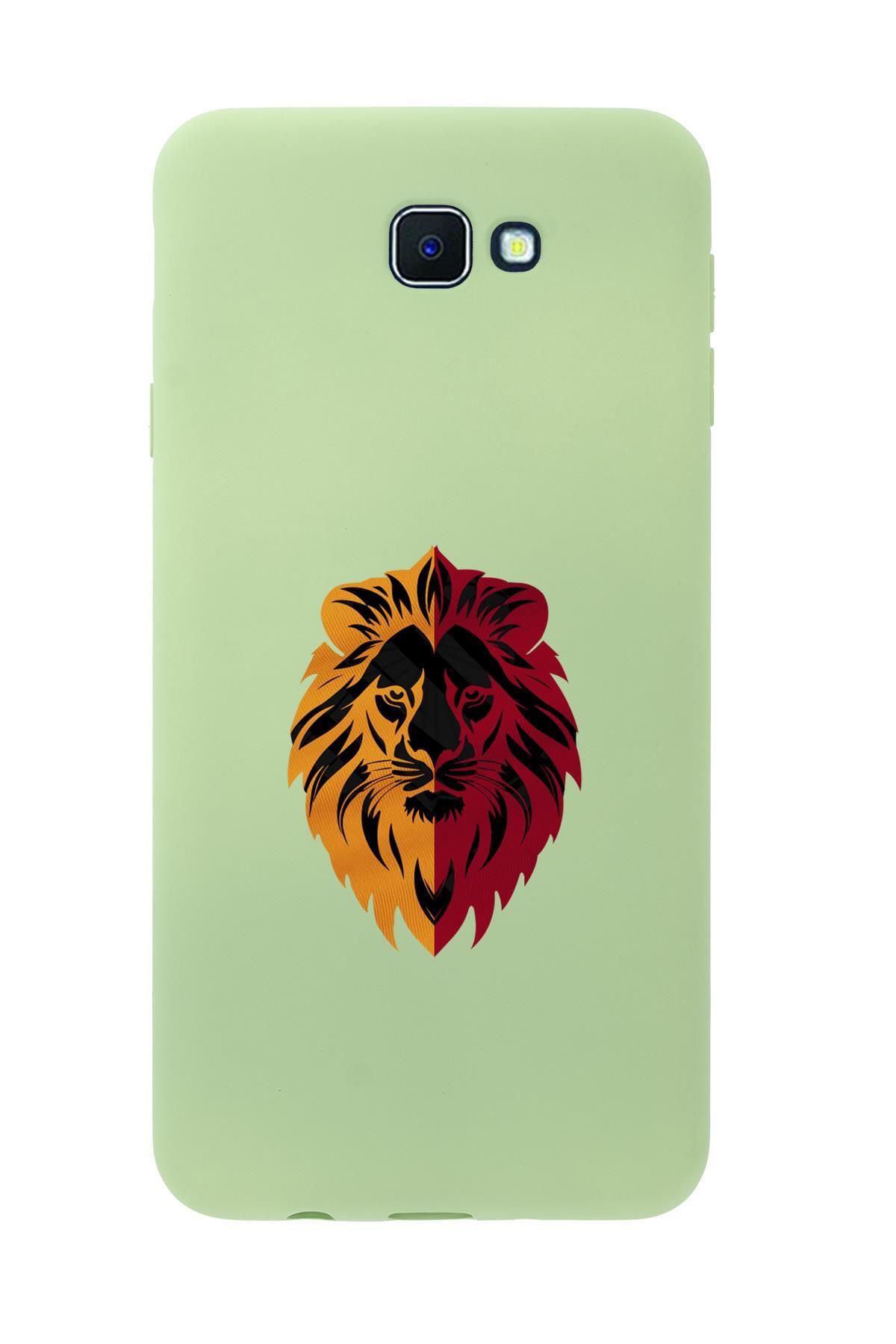 mooodcase Samsung J7 Prime Uyumlu Sarı Kırmızı Aslan Desenli Premium Silikonlu Telefon Kılıfı