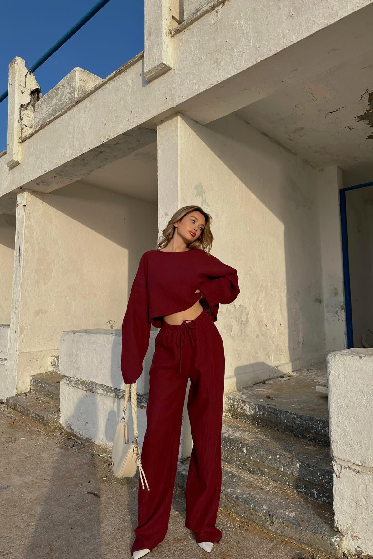 mylove Müslin Takım Bordo