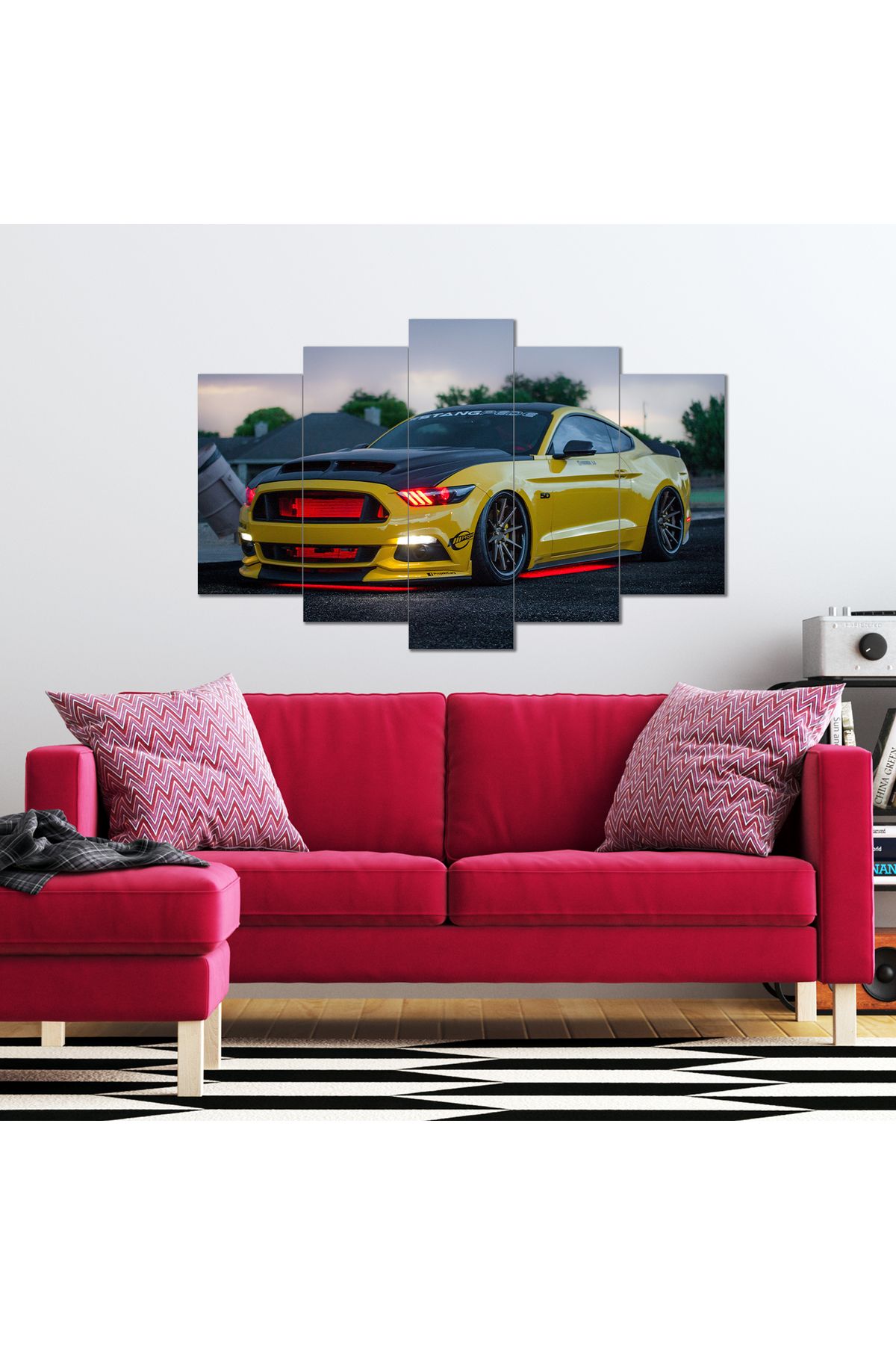 hepsidahilcom Mustang Shelby Görselli 5 Parça MDF Tablo