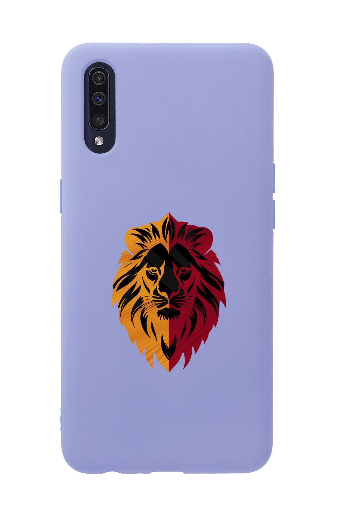 mooodcase Samsung A30S Uyumlu Sarı Kırmızı Aslan Desenli Premium Silikonlu Telefon Kılıfı
