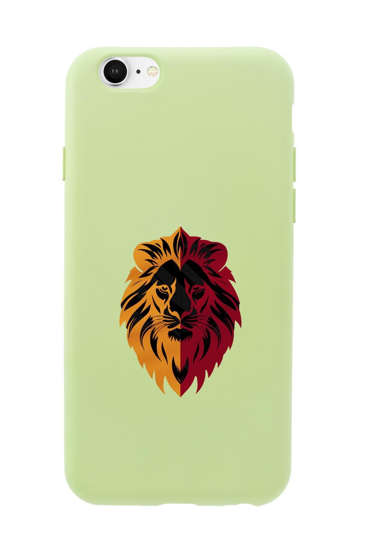 mooodcase iPhone 6 Plus Uyumlu Sarı Kırmızı Aslan Desenli Premium Silikonlu Telefon Kılıfı