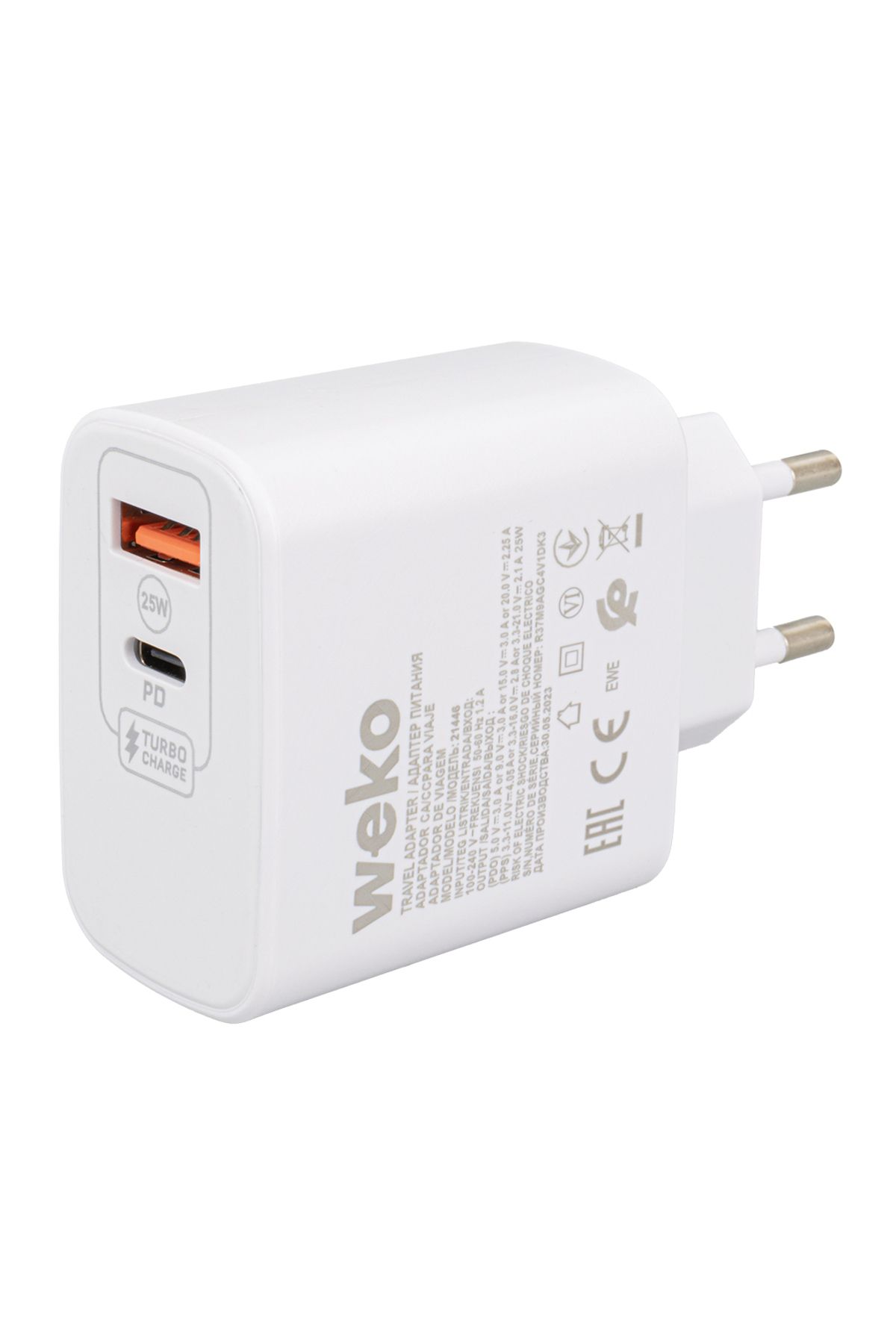 POEBGO FAMİLY'S WK-21446 S11-UC 25 WATT 3.0 AMPER TYPE-C + USB ŞARJ BAŞLIK ADAPTÖRÜ (5162)