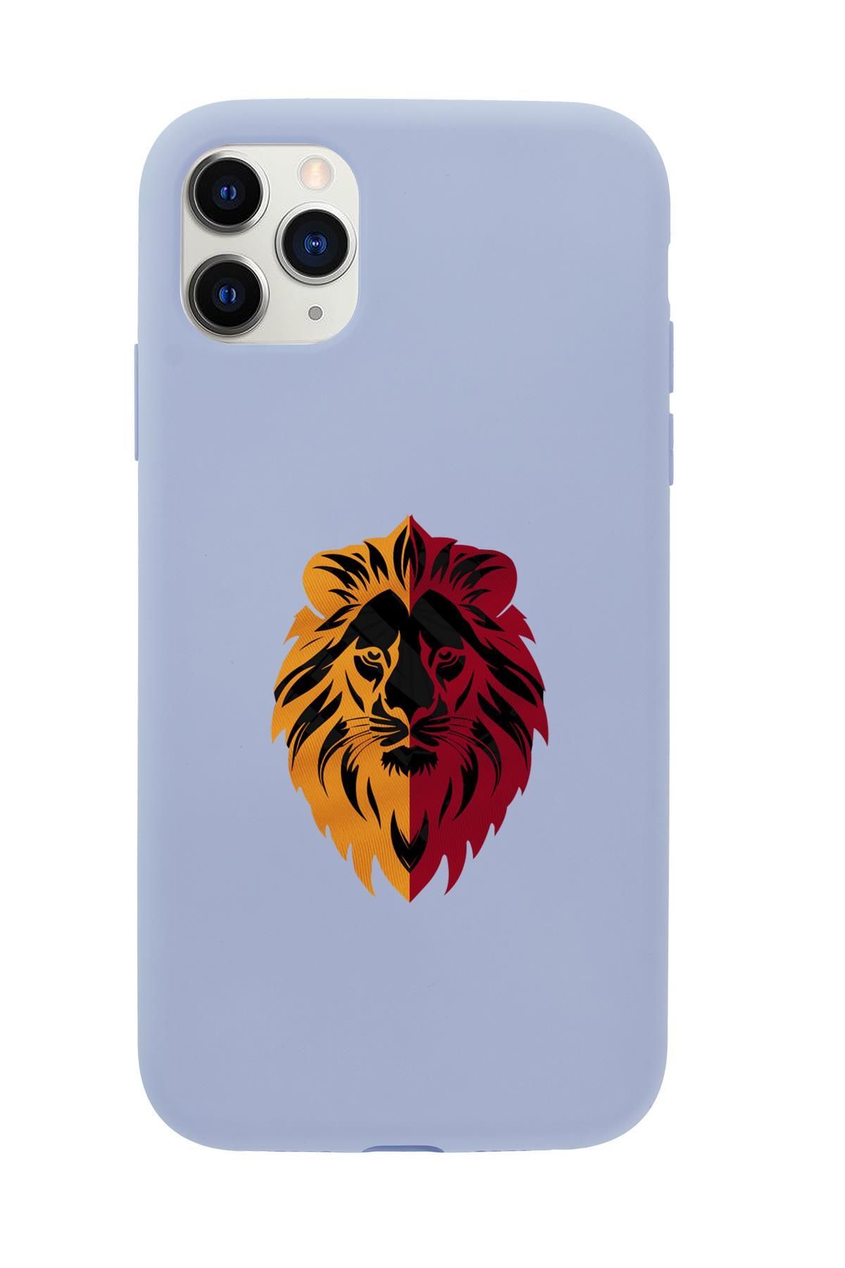 mooodcase iPhone 11 Pro Uyumlu Sarı Kırmızı Aslan Desenli Premium Silikonlu Telefon Kılıfı