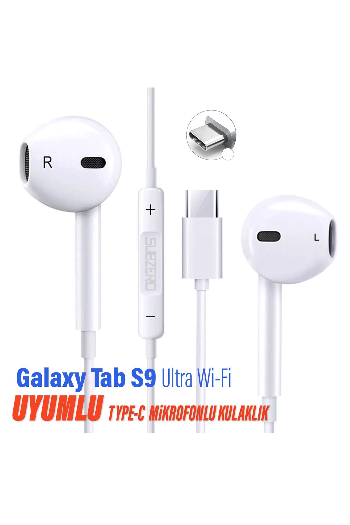 EXENAR Samsung Galaxy Tab S9 Wi-Fi Uyumlu Type-C Mikrofonlu Kulaklık
