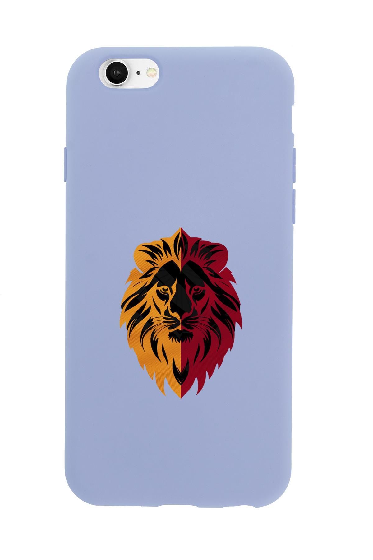 mooodcase iPhone 6 Uyumlu Sarı Kırmızı Aslan Desenli Premium Silikonlu Telefon Kılıfı