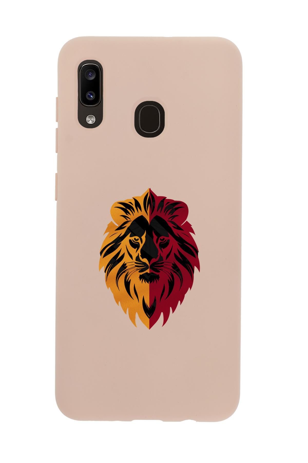 mooodcase Samsung A20 Uyumlu Sarı Kırmızı Aslan Desenli Premium Silikonlu Telefon Kılıfı