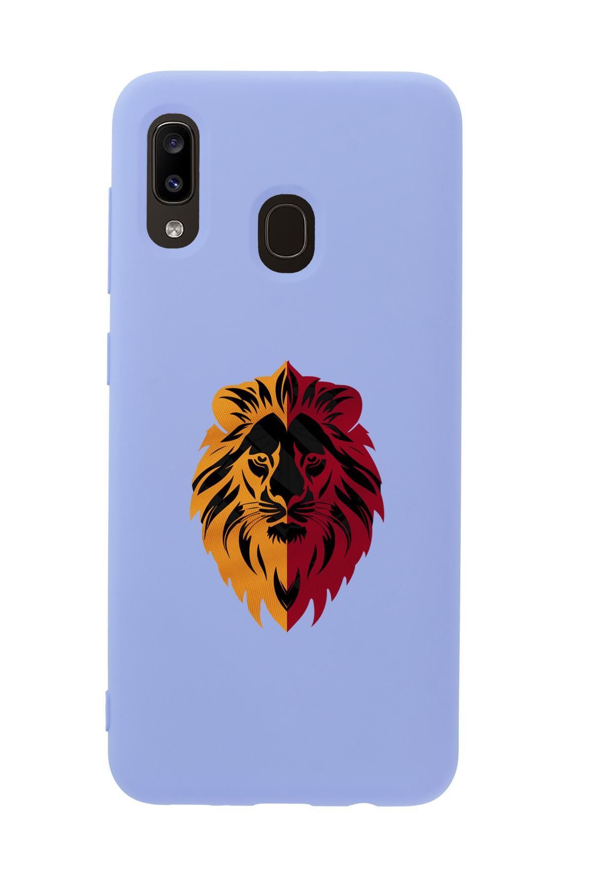 mooodcase Samsung A30 Uyumlu Sarı Kırmızı Aslan Desenli Premium Silikonlu Telefon Kılıfı