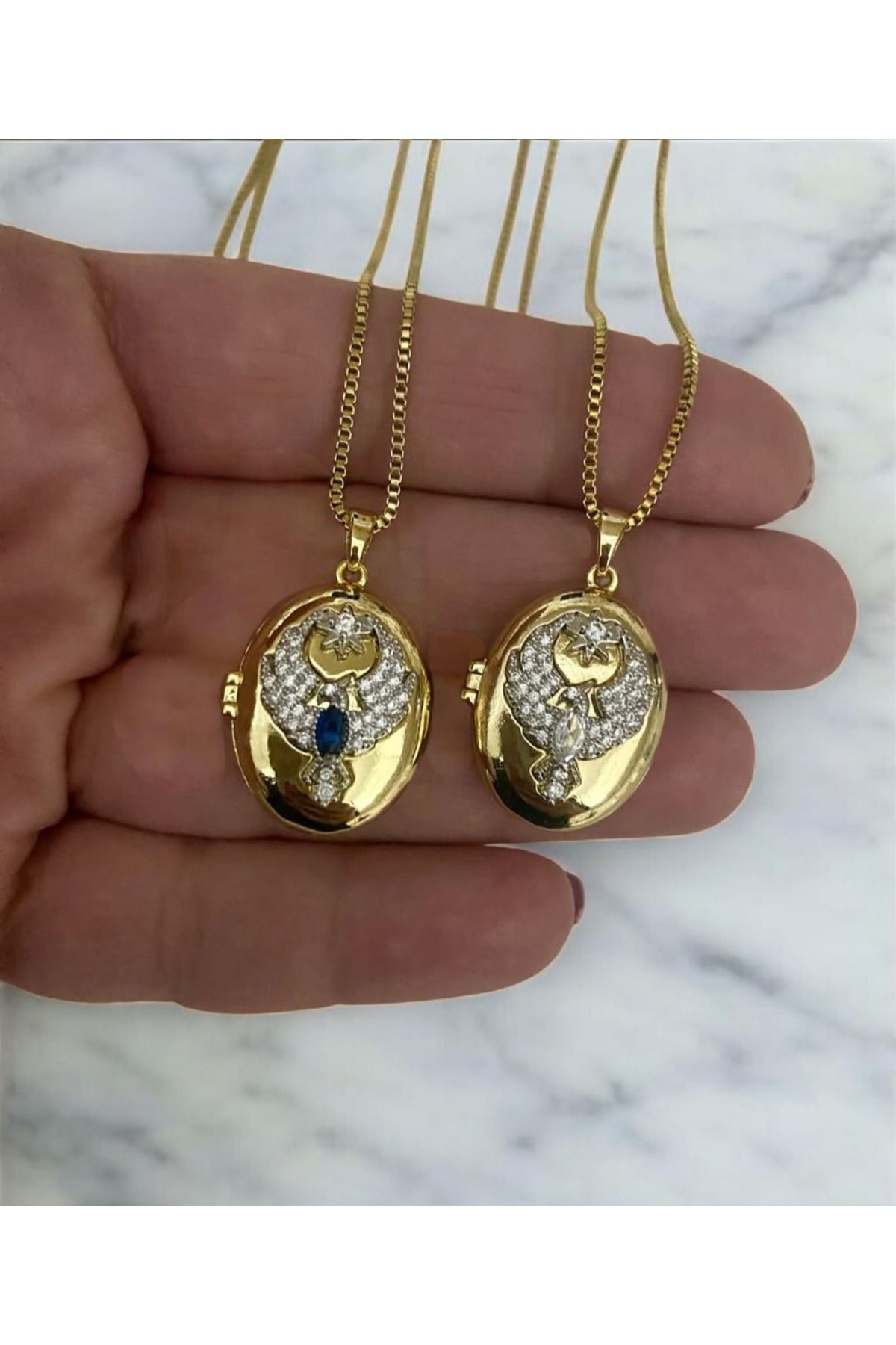 naaksesuar Ankakuşu Alya Kolyesi Gold Renkli Çelik Kapalı Kolye