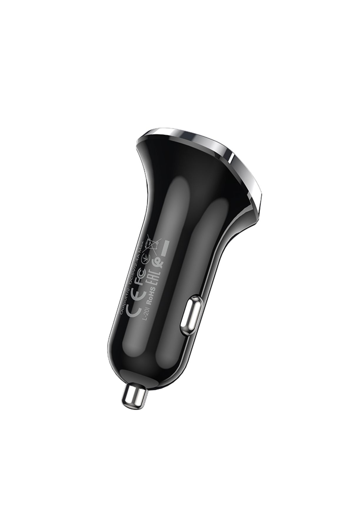 Borofone-Încărcător auto dual USB LED cu cablu Lightning pentru iPhone / Android / Huawei 2.4 A - Negru 3