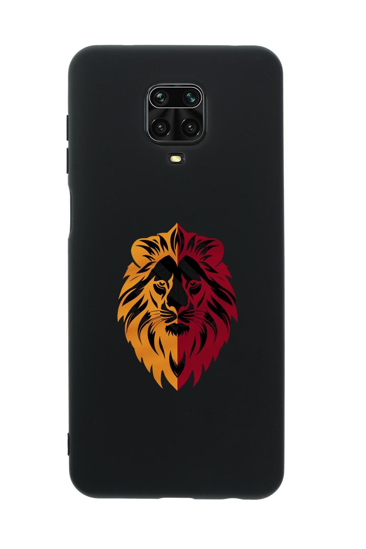 mooodcase Xiaomi Redmi Note 9 Pro Uyumlu Sarı Kırmızı Aslan Desenli Premium Silikonlu Telefon Kılıfı