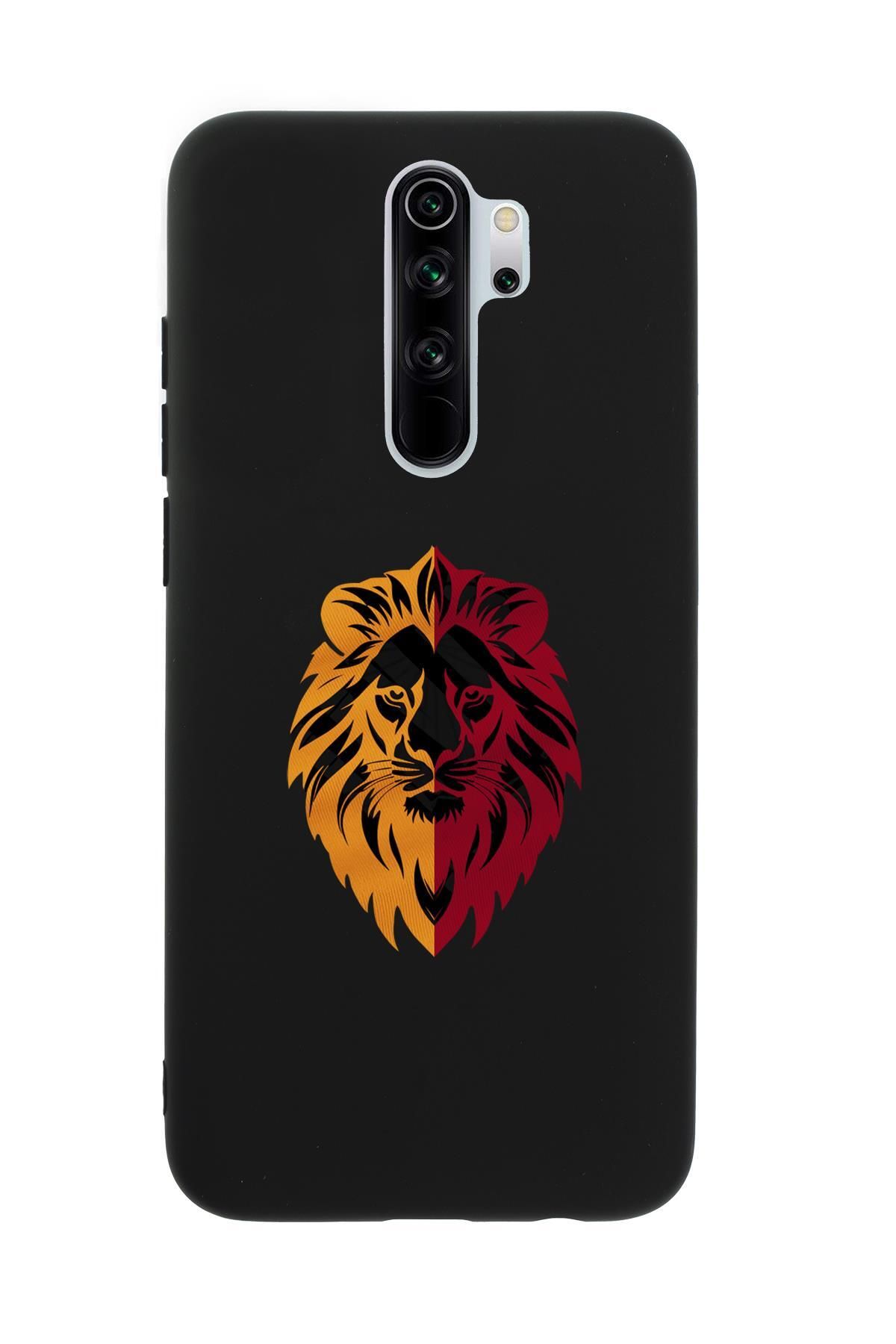 mooodcase Xiaomi Redmi Note 8 Pro Uyumlu Sarı Kırmızı Aslan Desenli Premium Silikonlu Telefon Kılıfı