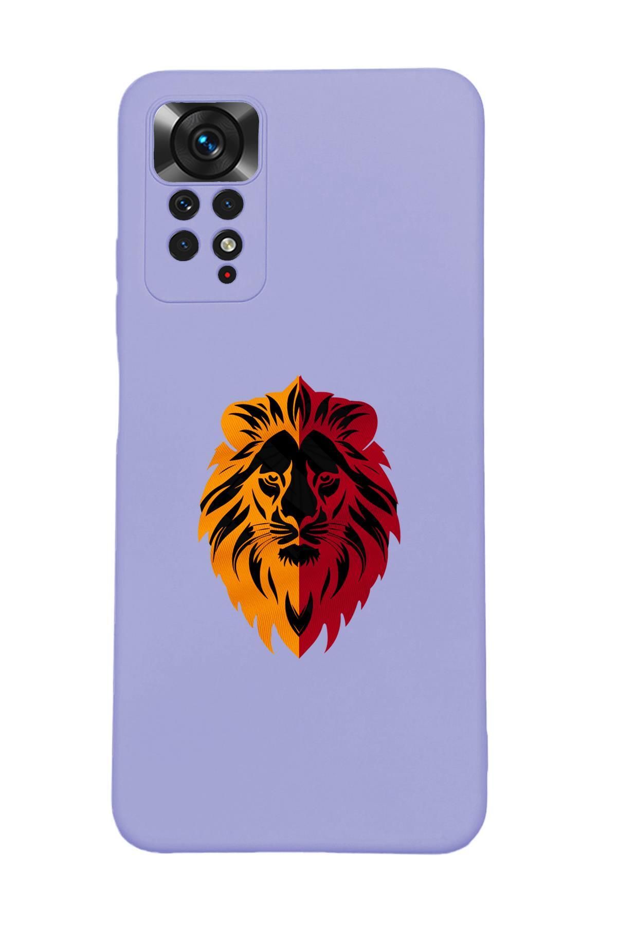 mooodcase Xiaomi Redmi Note 12 Pro Uyumlu Uyumlu Sarı Kırmızı Aslan Desenli Premium Silikonlu Lansman Telefon