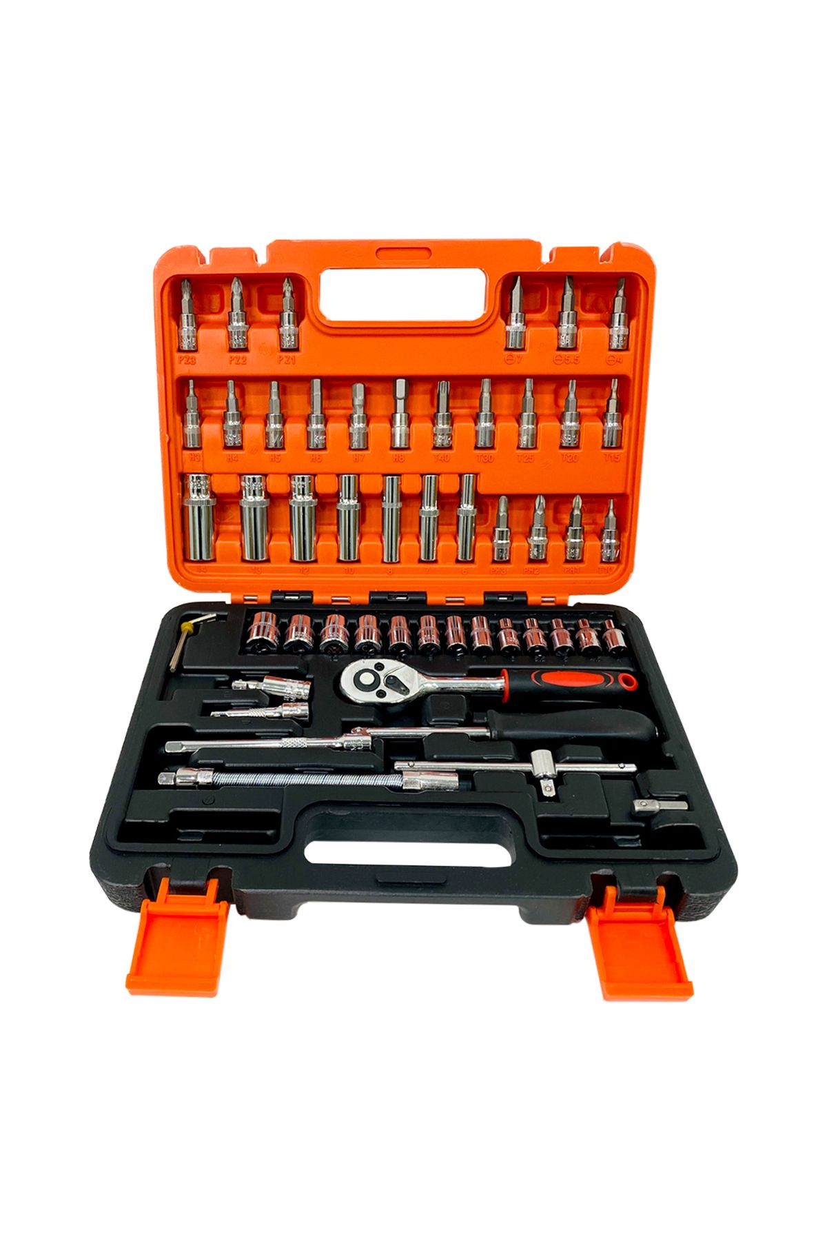 SHUNDA-53PCS 1/4" Drive Socket Set, CR-V Chrome Vanadium, Professional Quality, Compact Tool Kit 2