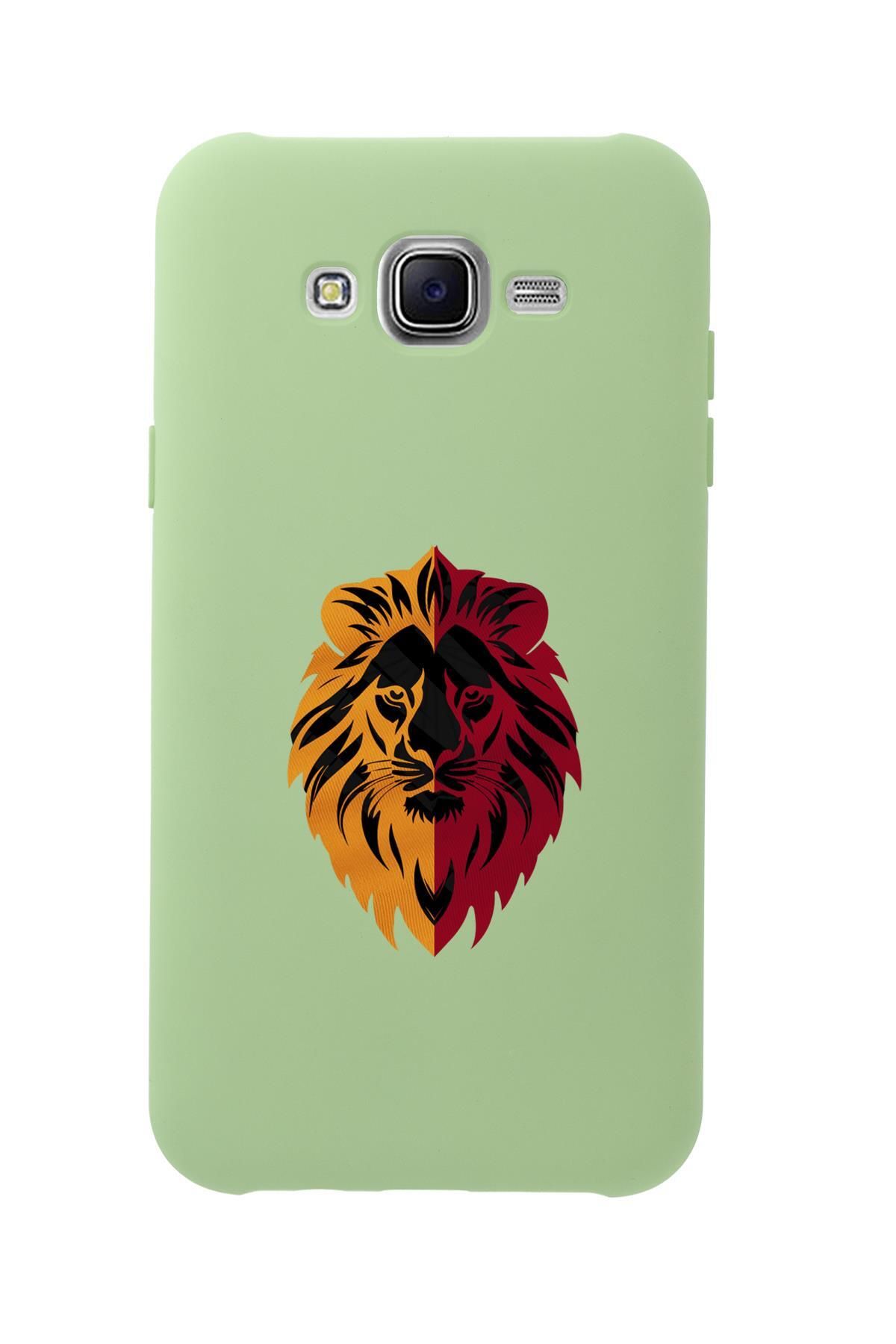 mooodcase Samsung J7 Core Uyumlu Sarı Kırmızı Aslan Desenli Premium Silikonlu Telefon Kılıfı