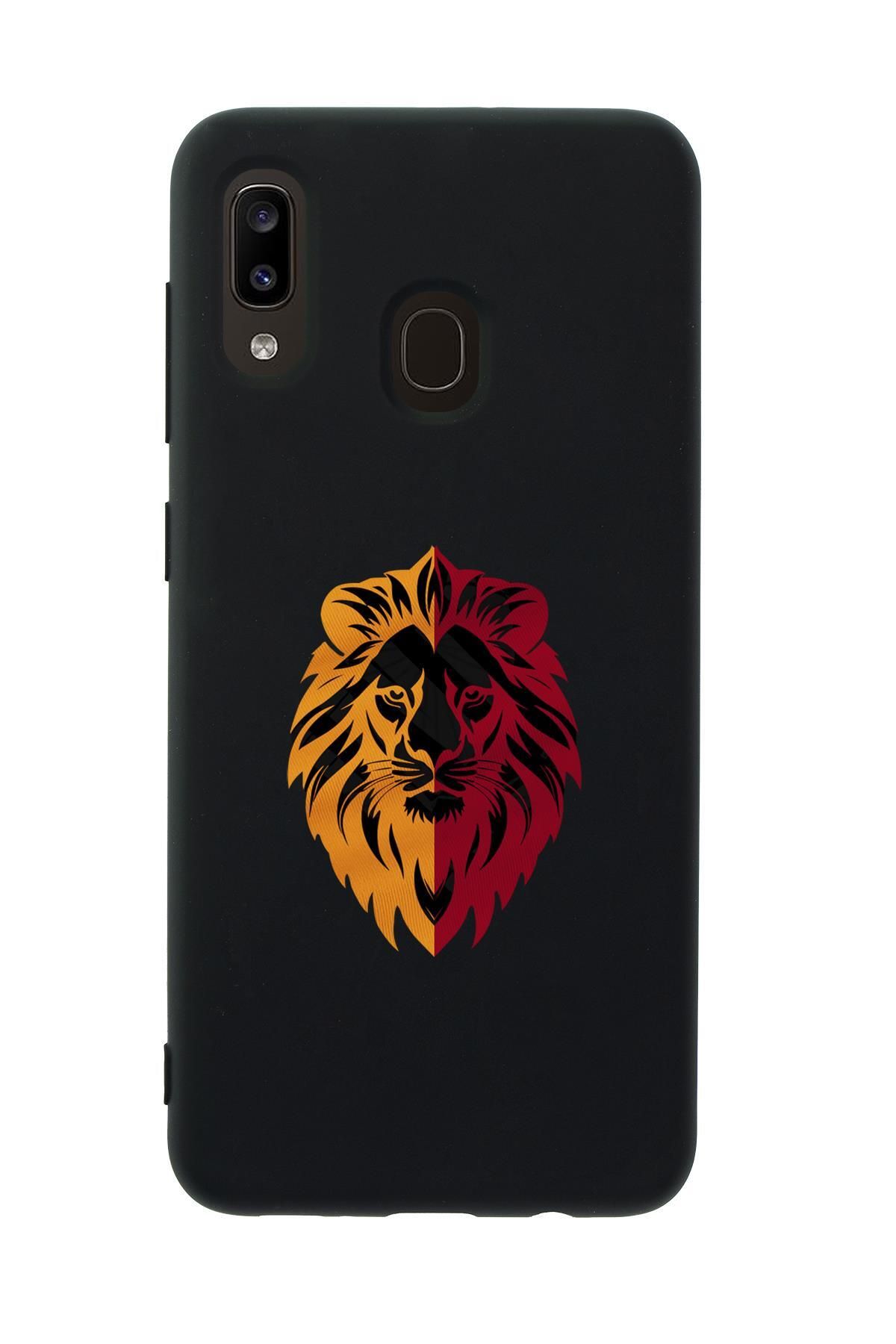 mooodcase Samsung A30 Uyumlu Sarı Kırmızı Aslan Desenli Premium Silikonlu Telefon Kılıfı
