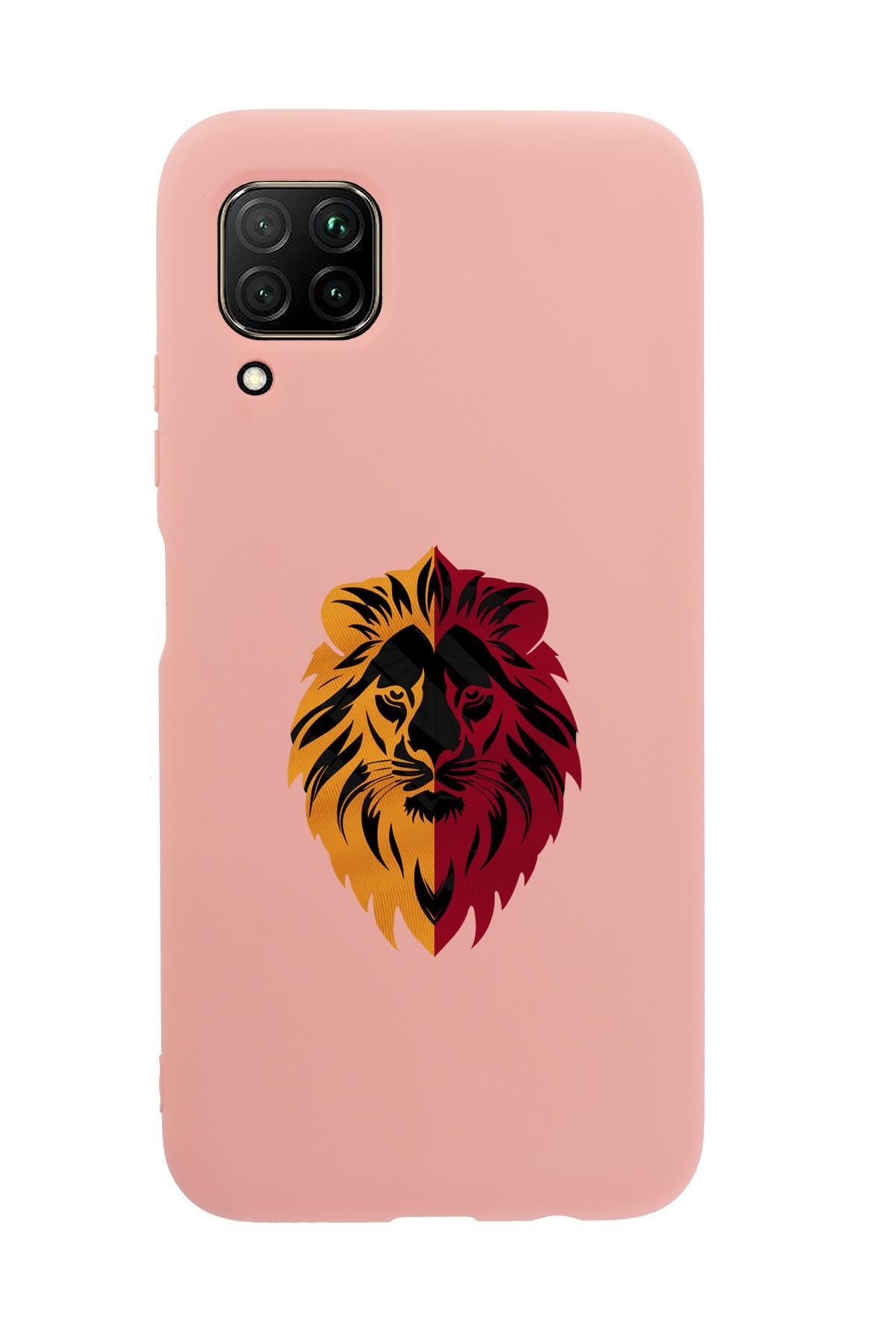 mooodcase Huawei P40 Lite Uyumlu Sarı Kırmızı Aslan Desenli Premium Silikonlu Telefon Kılıfı