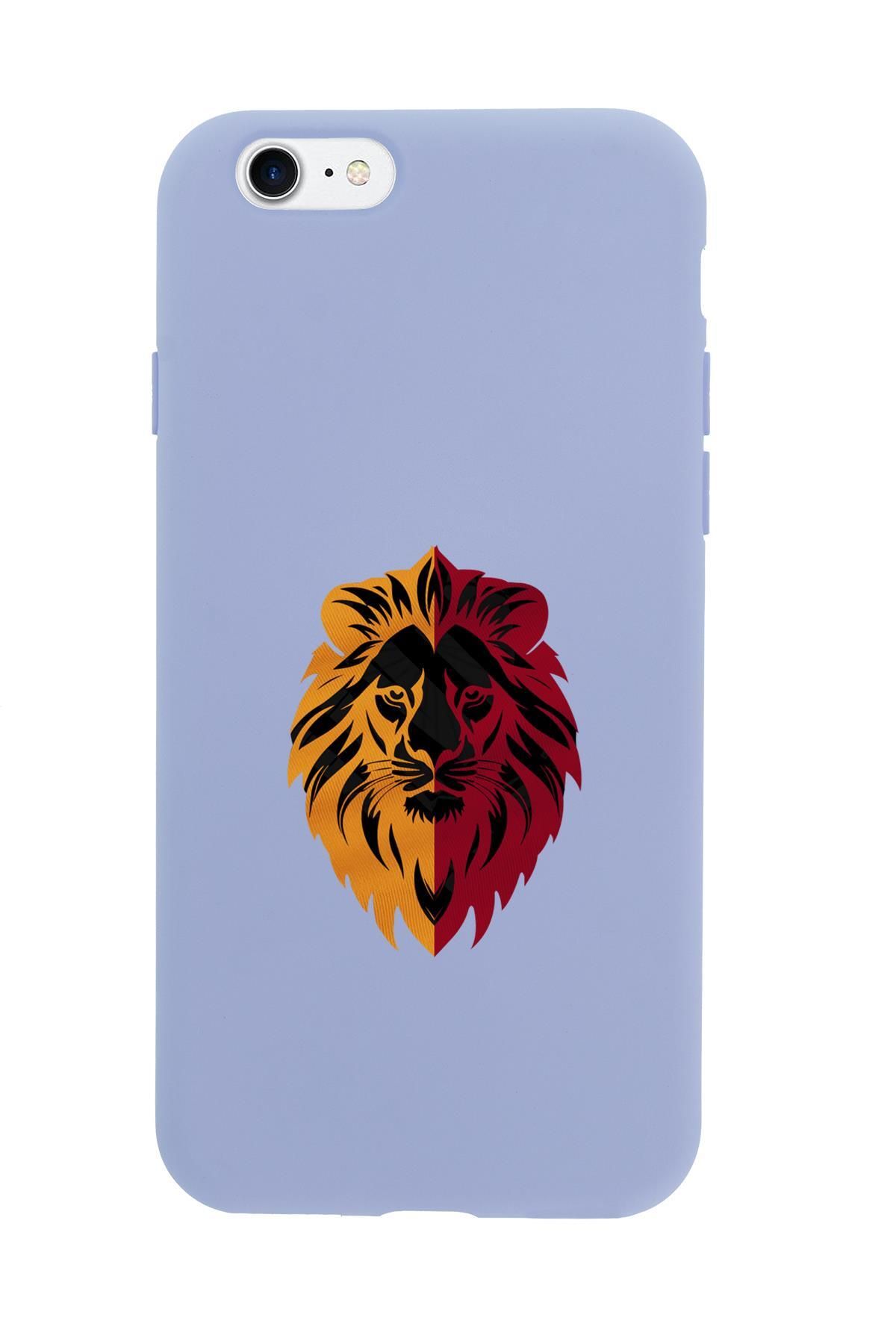mooodcase iPhone SE 2020 Uyumlu Sarı Kırmızı Aslan Desenli Premium Silikonlu Telefon Kılıfı