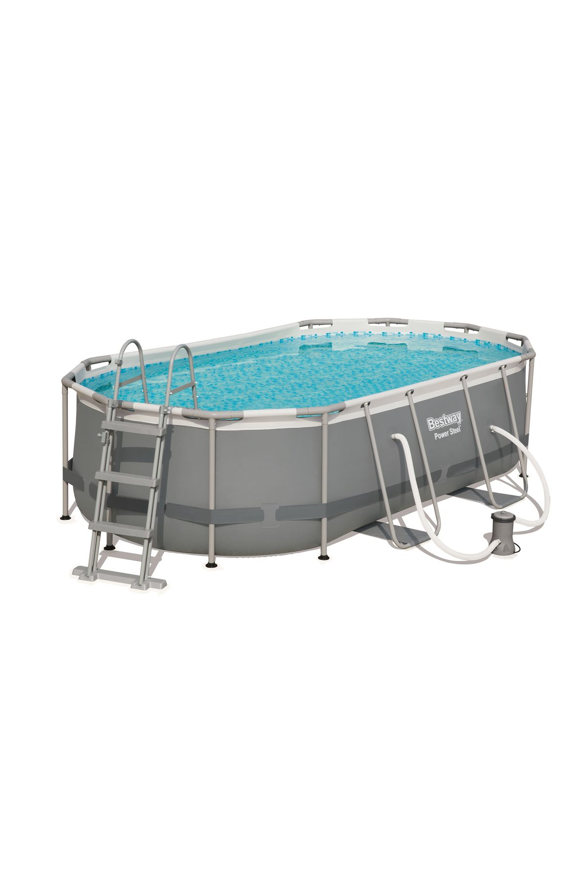 OEM Piscina Ovala Bestway Cu Pompa De Filtrare, Cadru Metalic 4.24m X 2.50m X 1.00m, Scara Inclusa - One Size