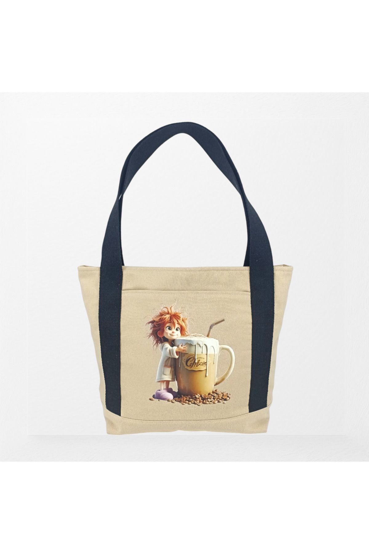 Rustic Design Kahve Baskılı Tote Bag Çanta